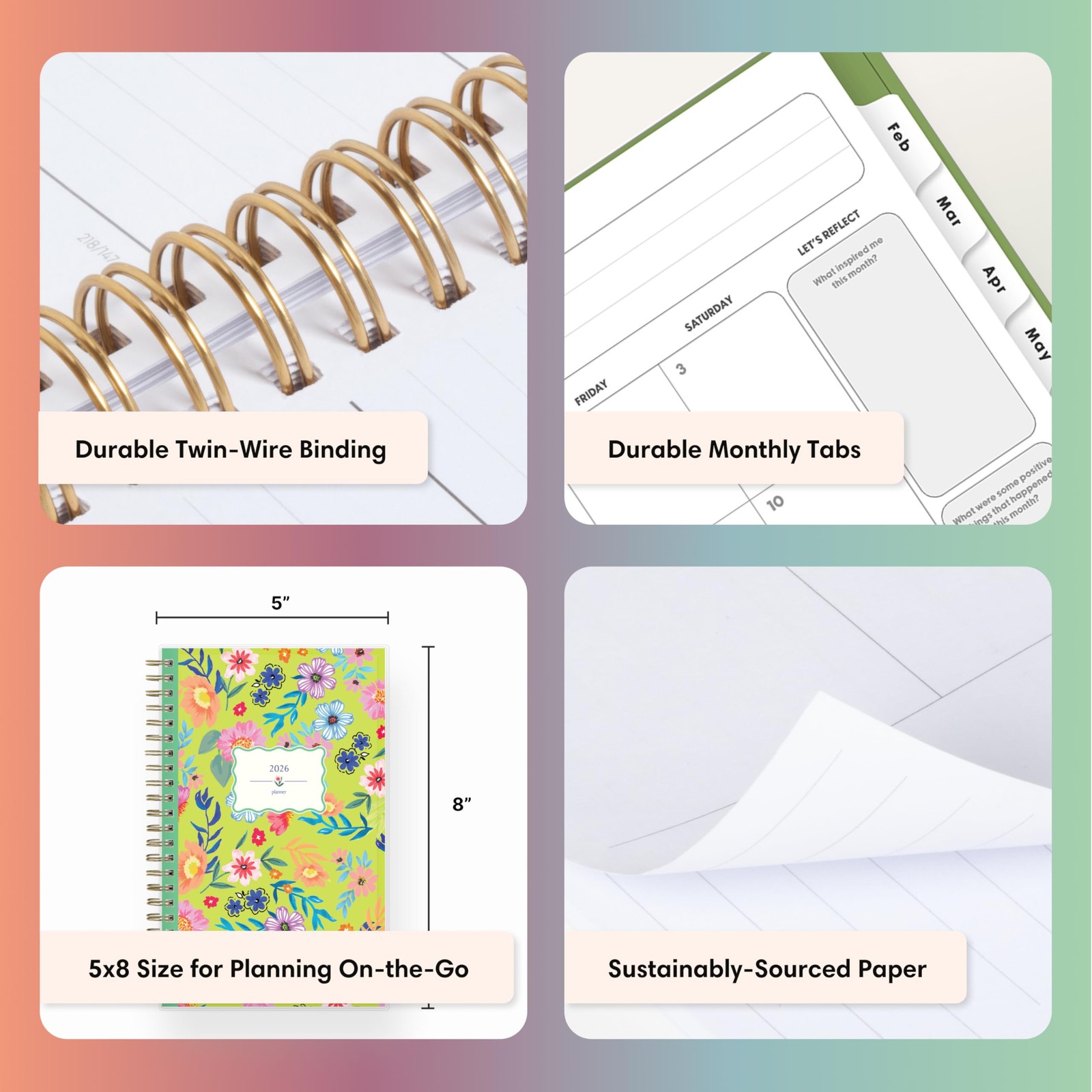 Gen Z 2026 Weekly and Monthly Planner Calendar, January 2026 – December 2026,…