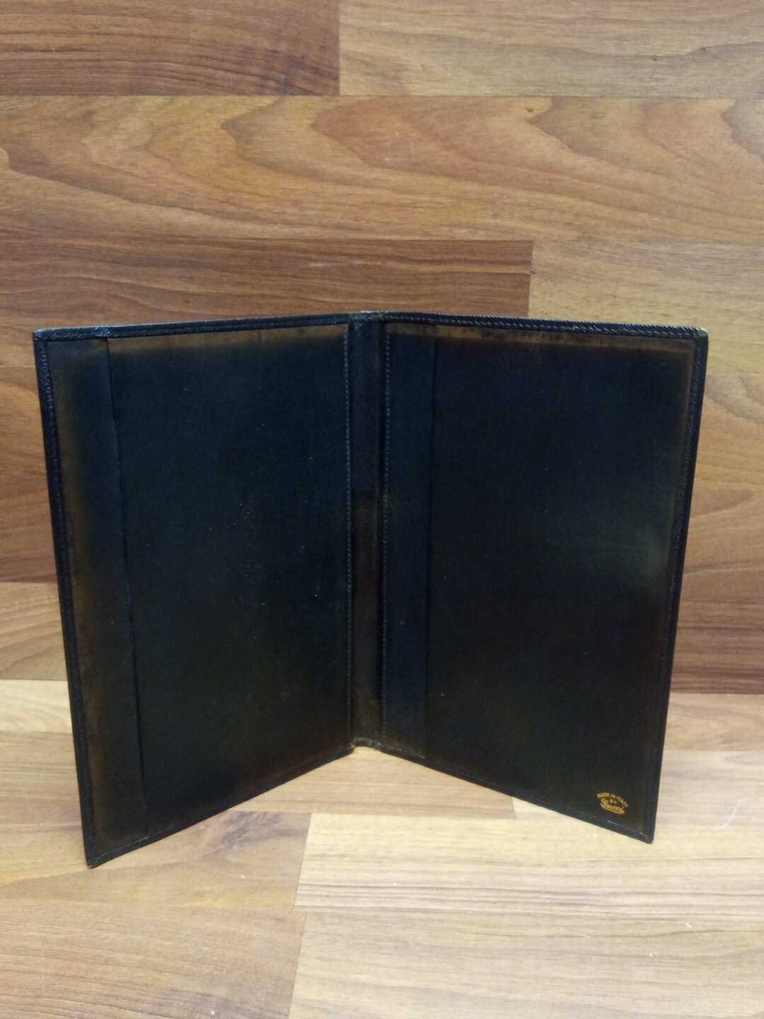 Authentic Vintage GUCCI Black Leather Notebook Address Book PLEASE READ DESCRIPT