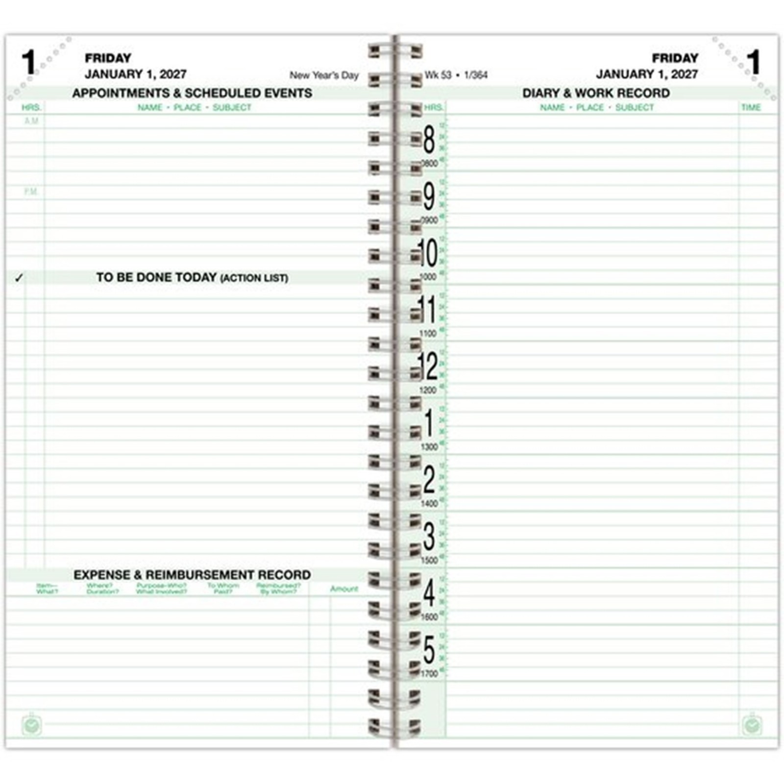 Day-Timer Jan-Dec 27, 2-Pg/Day Planner 3-1/2 x 6-1/2″ EXTRAS, NEW PACKAGING