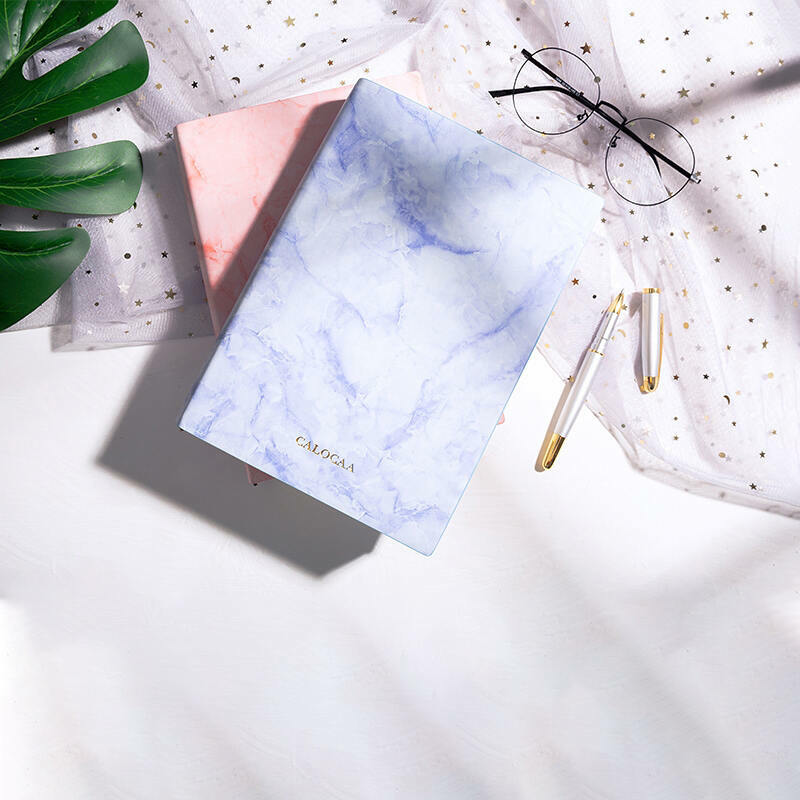 Very Thick Marble Notebook Ruled Paper Leather Cover A5, 720 Lined Pages Journal