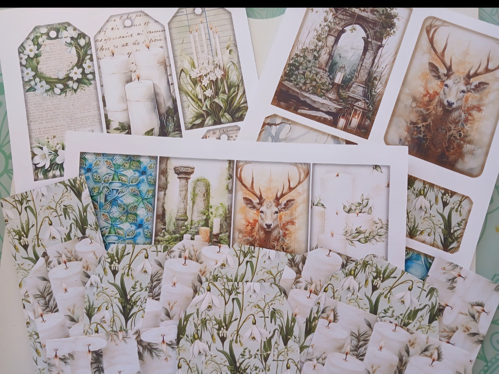 Junk Journal Booklet “IMBOLC” Handmade Gaelic Festival Spring 5.5″x8.5″ 40pg