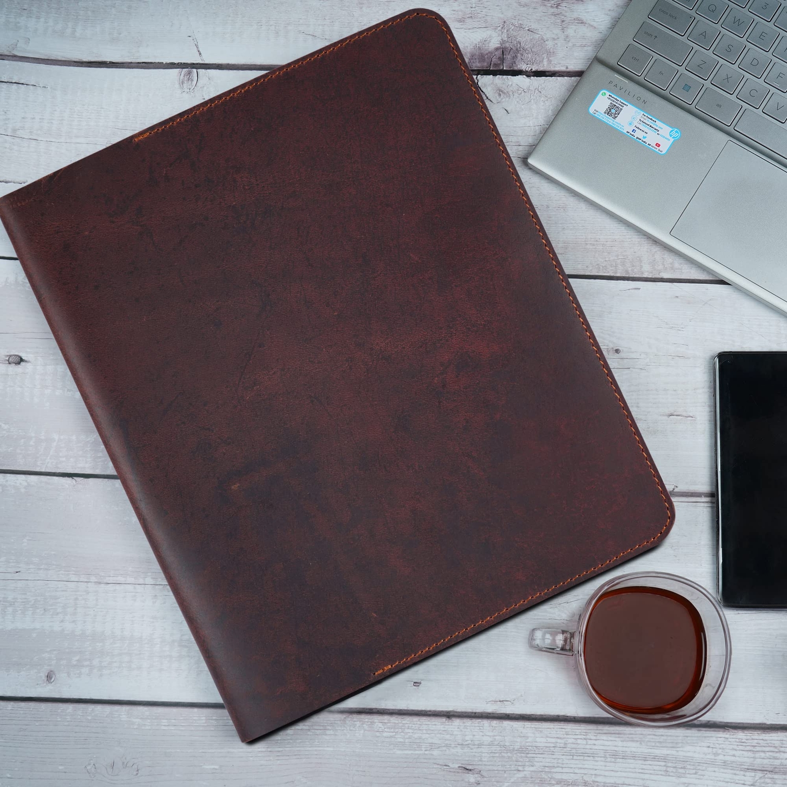 Heavy Duty Full Grain Leather Journal Cover 8.5 x 11 in. Refillable Cahier X…