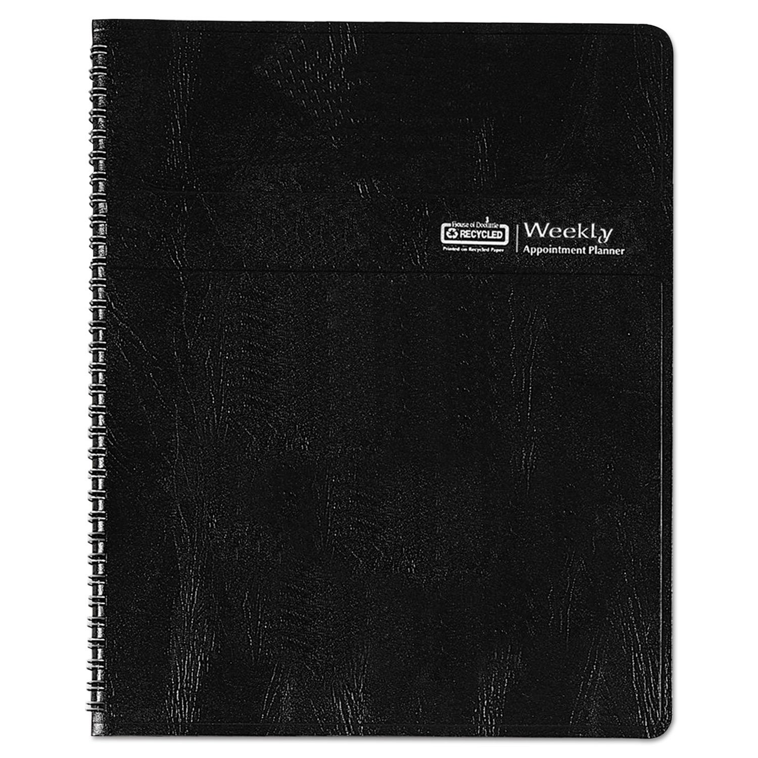 Doolittle 27202 Recycled Professional Weekly Planner, 15-Min Black