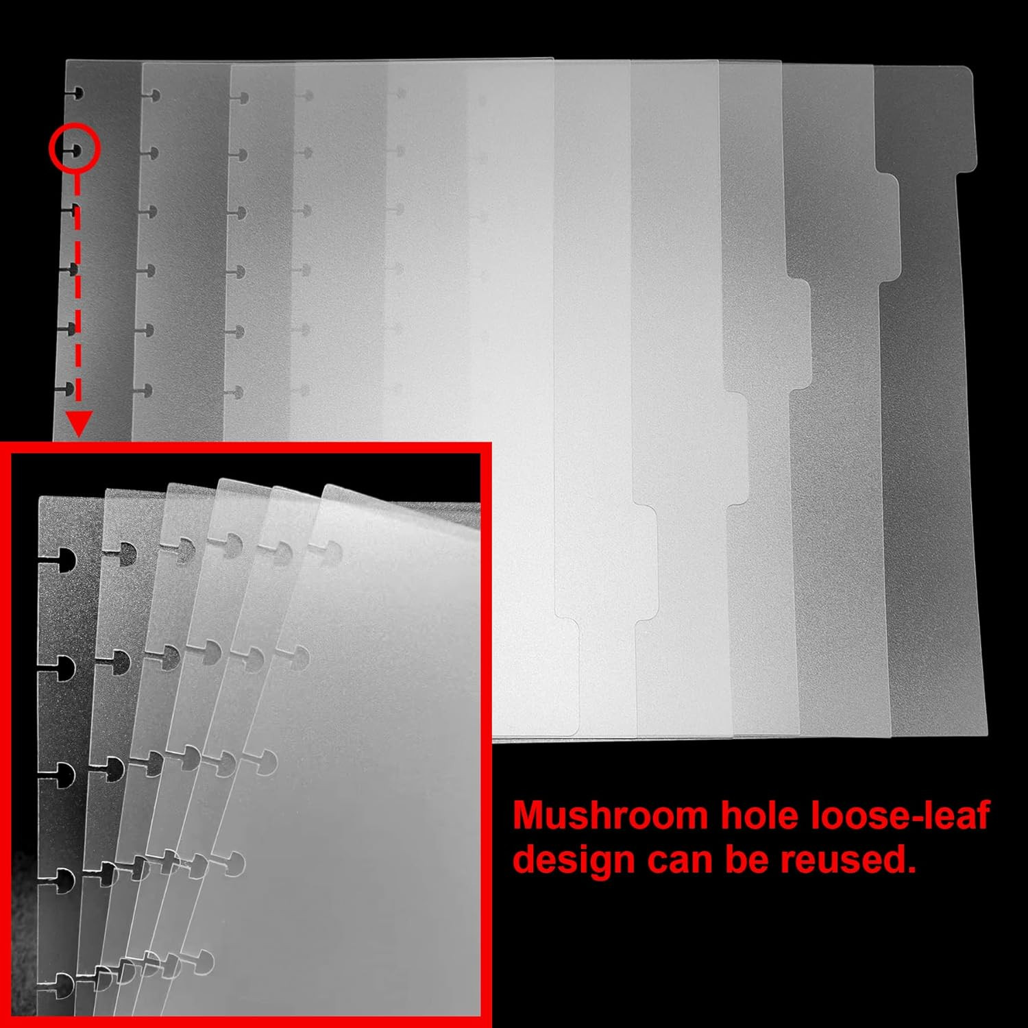 Letter Poly Tab Dividers for Discbound Notebooks, Disc Bound Planner Supplies Di