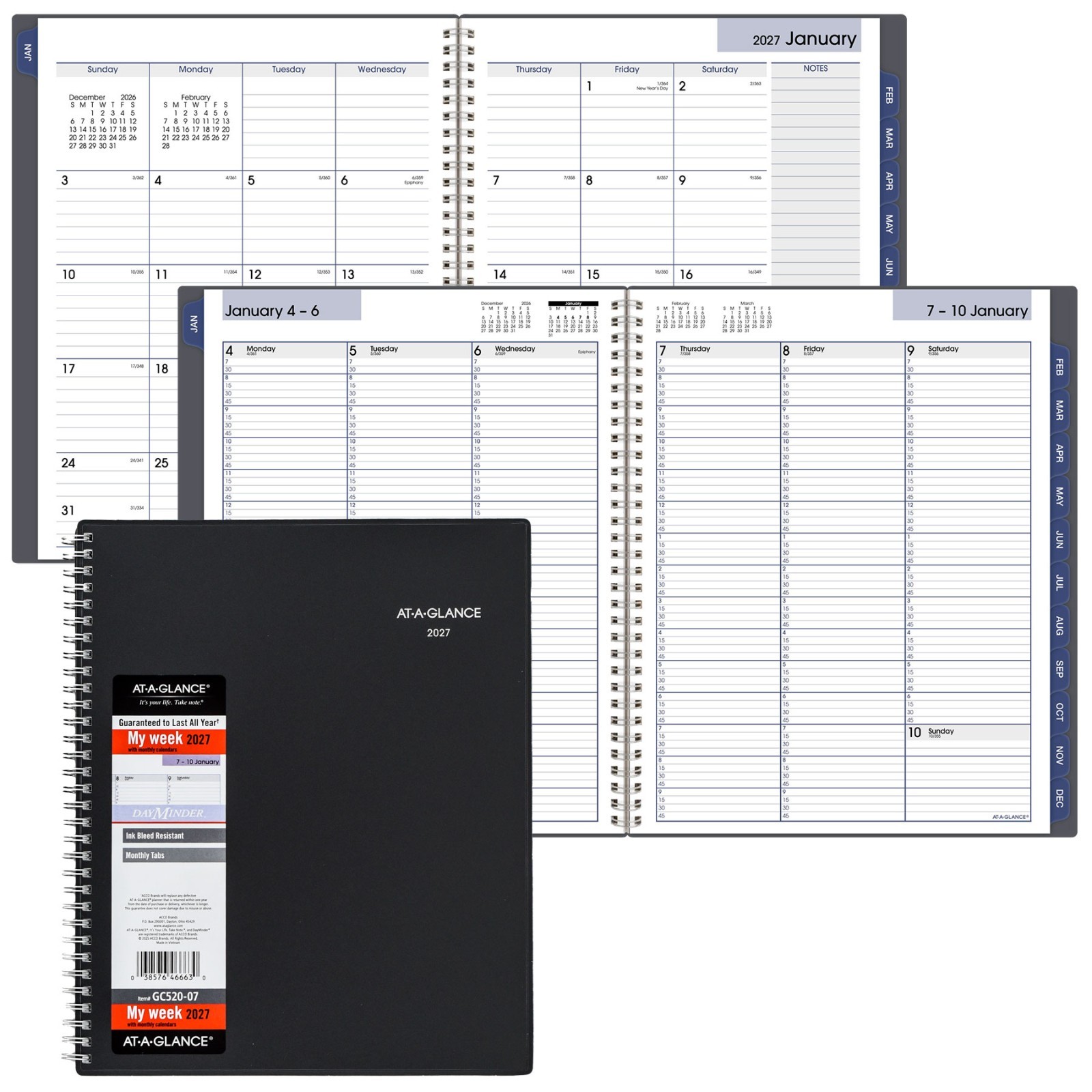 2027 At-A-Glance GC520-07 Weekly/Monthly Appointment Book, 8-1/2 x 11″