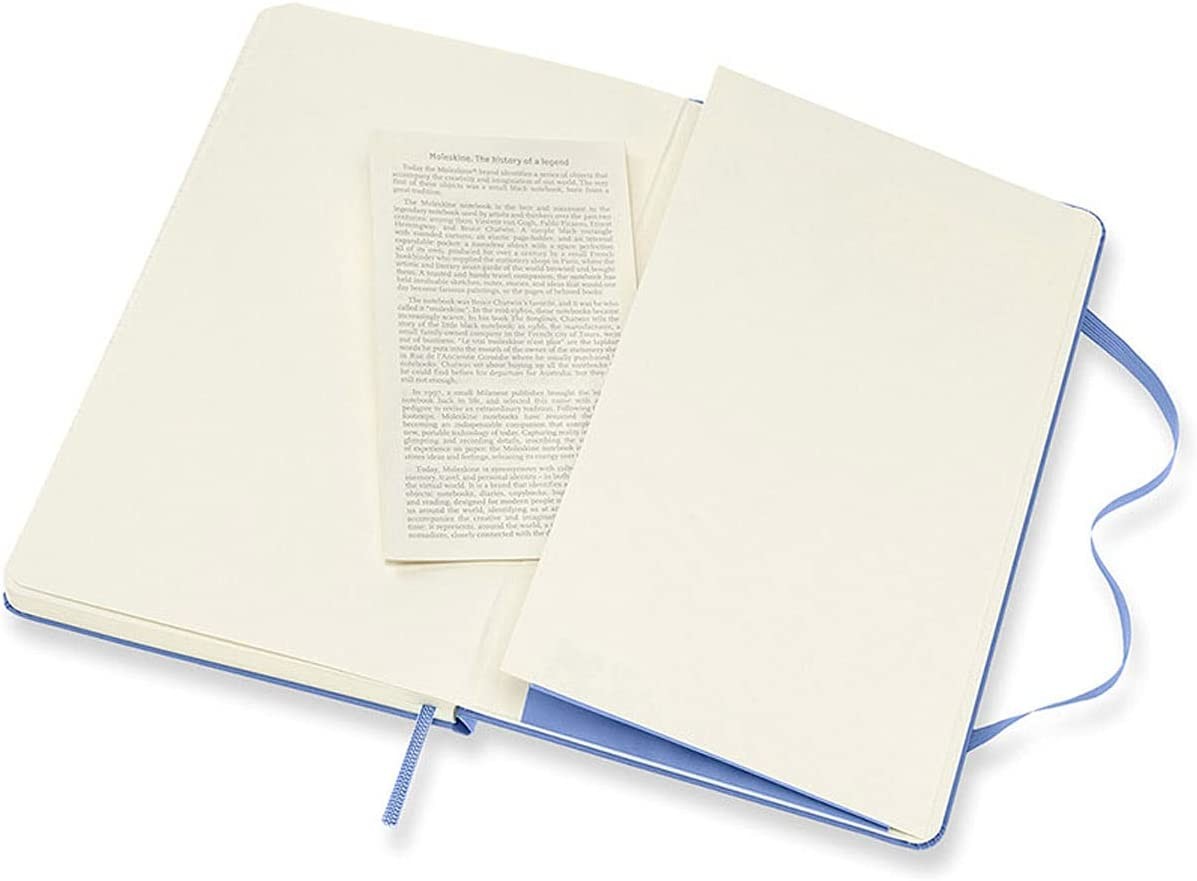 Moleskine Classic Notebook Hard Cover Large Plain/Blank Hydrangea Blue 240 Pages