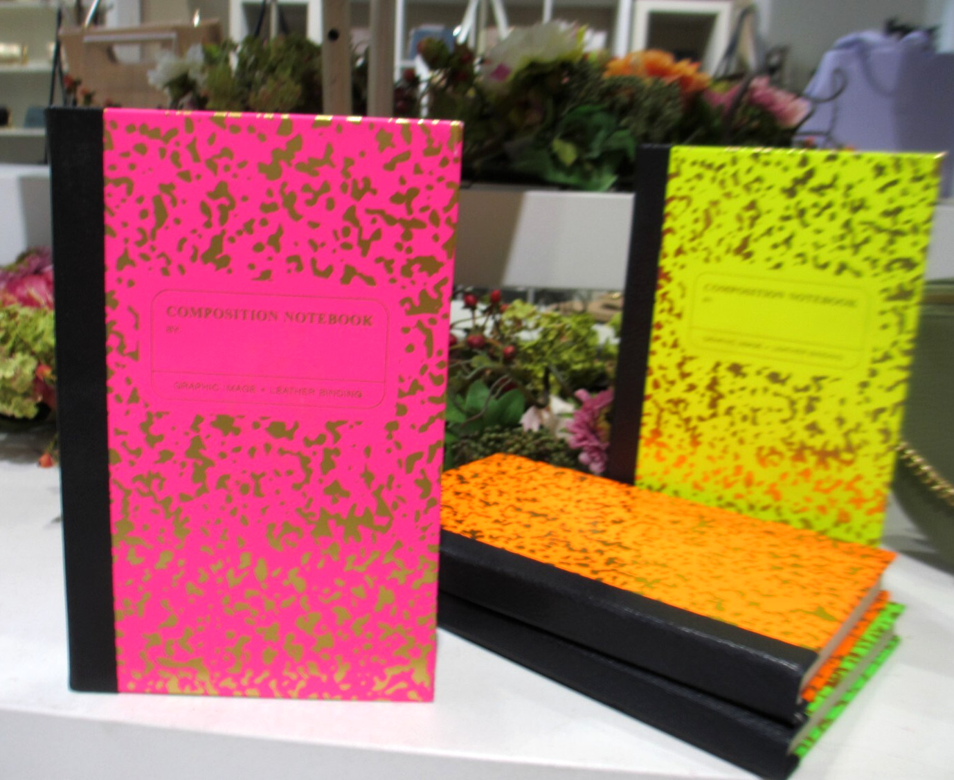 Graphic Image Composition Notebook Hardcover 224 Lined Pgs Neon ORANGE