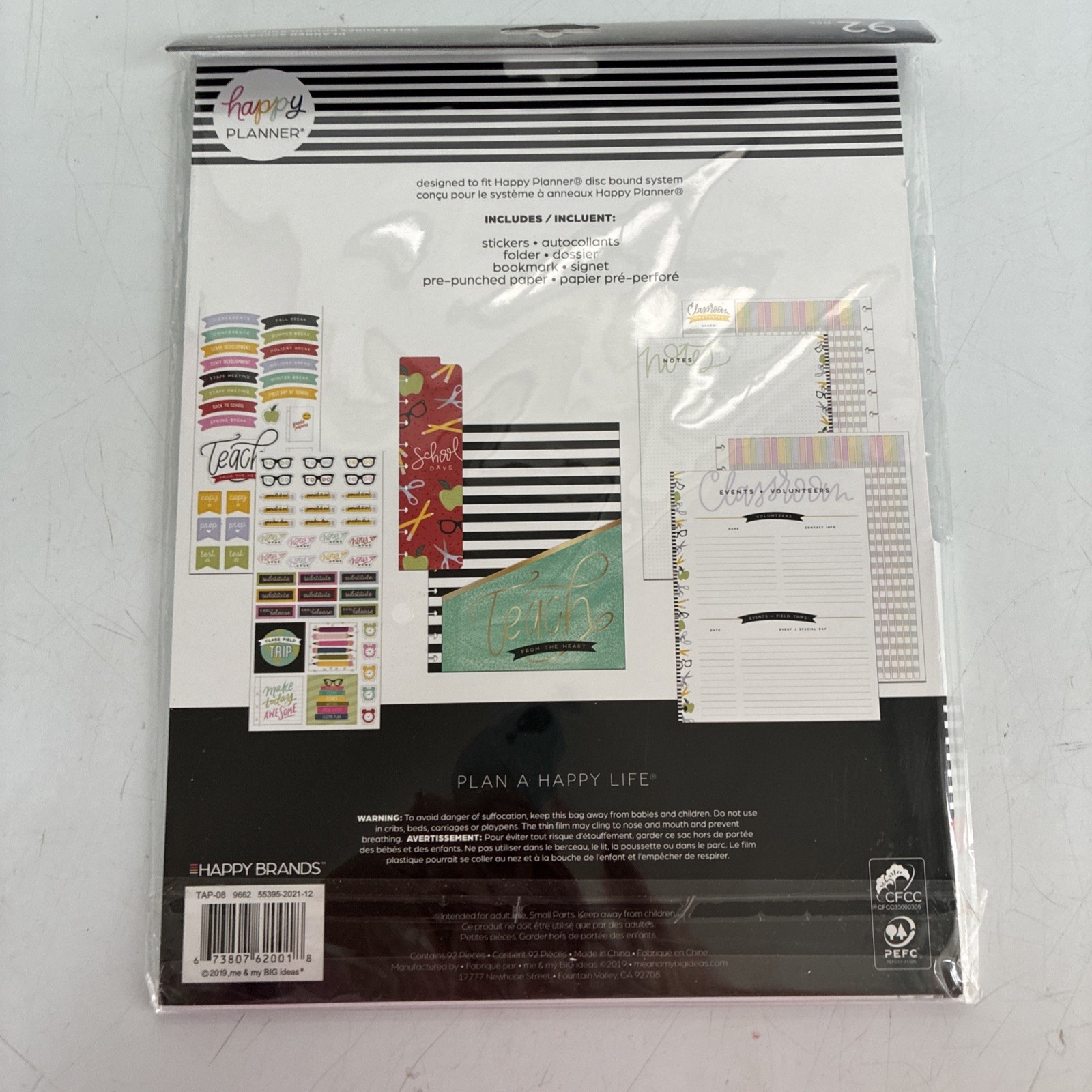 Happy Planner Teacher Edition Planner Accessories 92 Pc Teacher Gift Set NIP