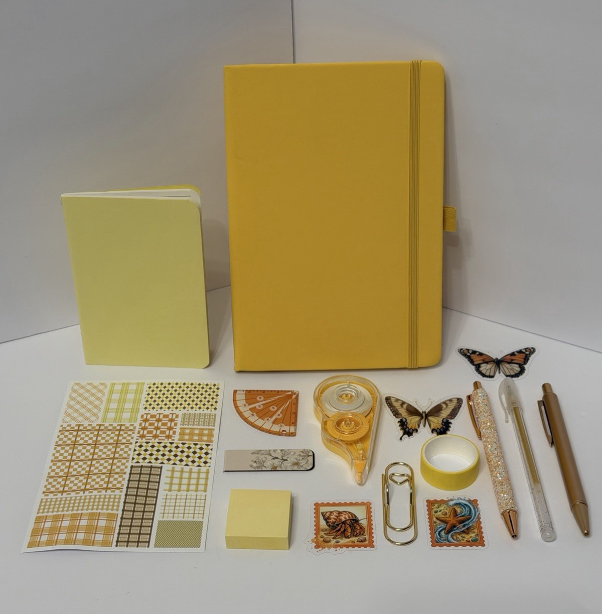 Yellow Journal with various matching Stationary 16 pc Lot