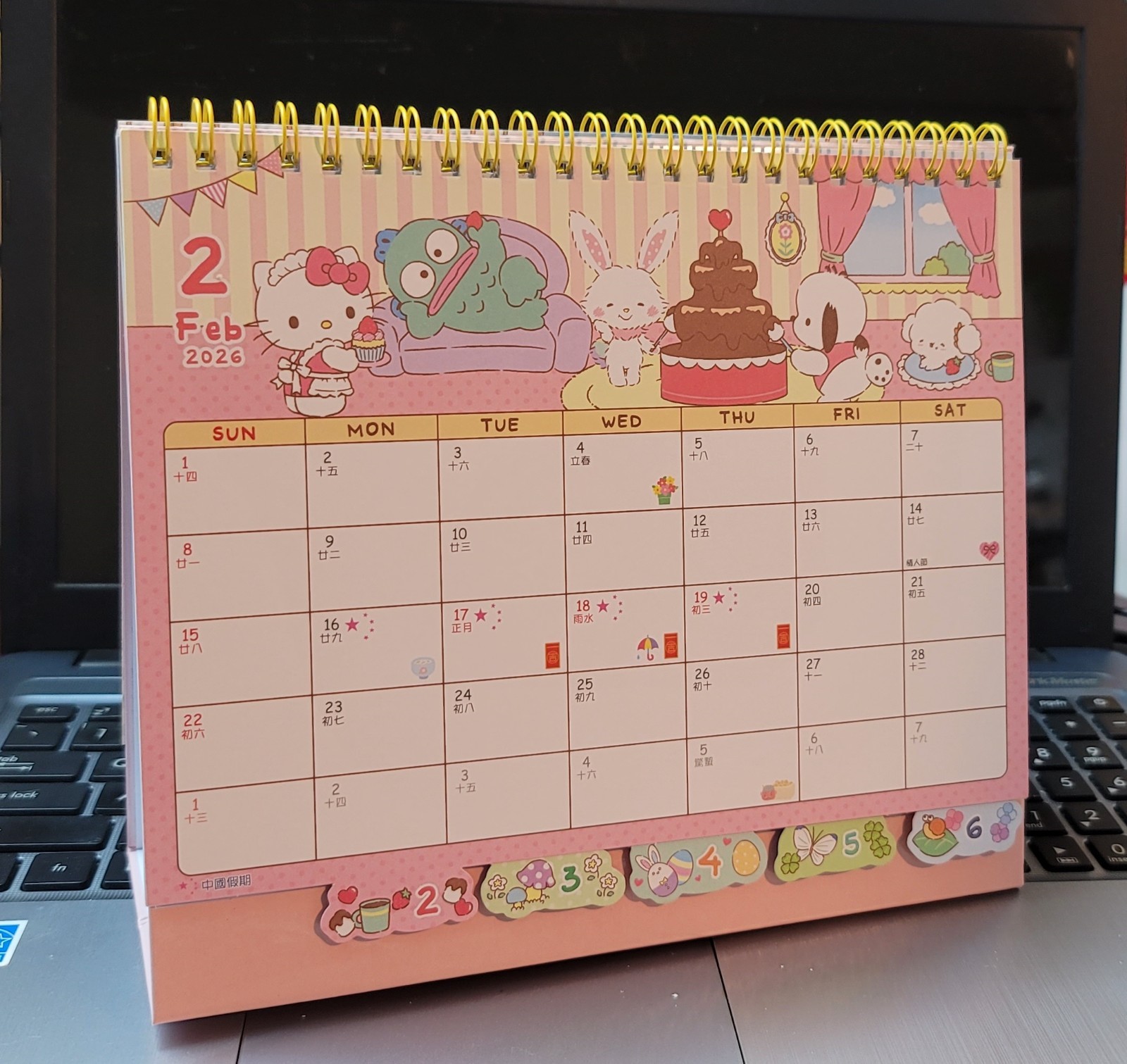 Mix Sanrio Characters 2026 Desk Calendar Monthly & Yearly Planner with Stickers