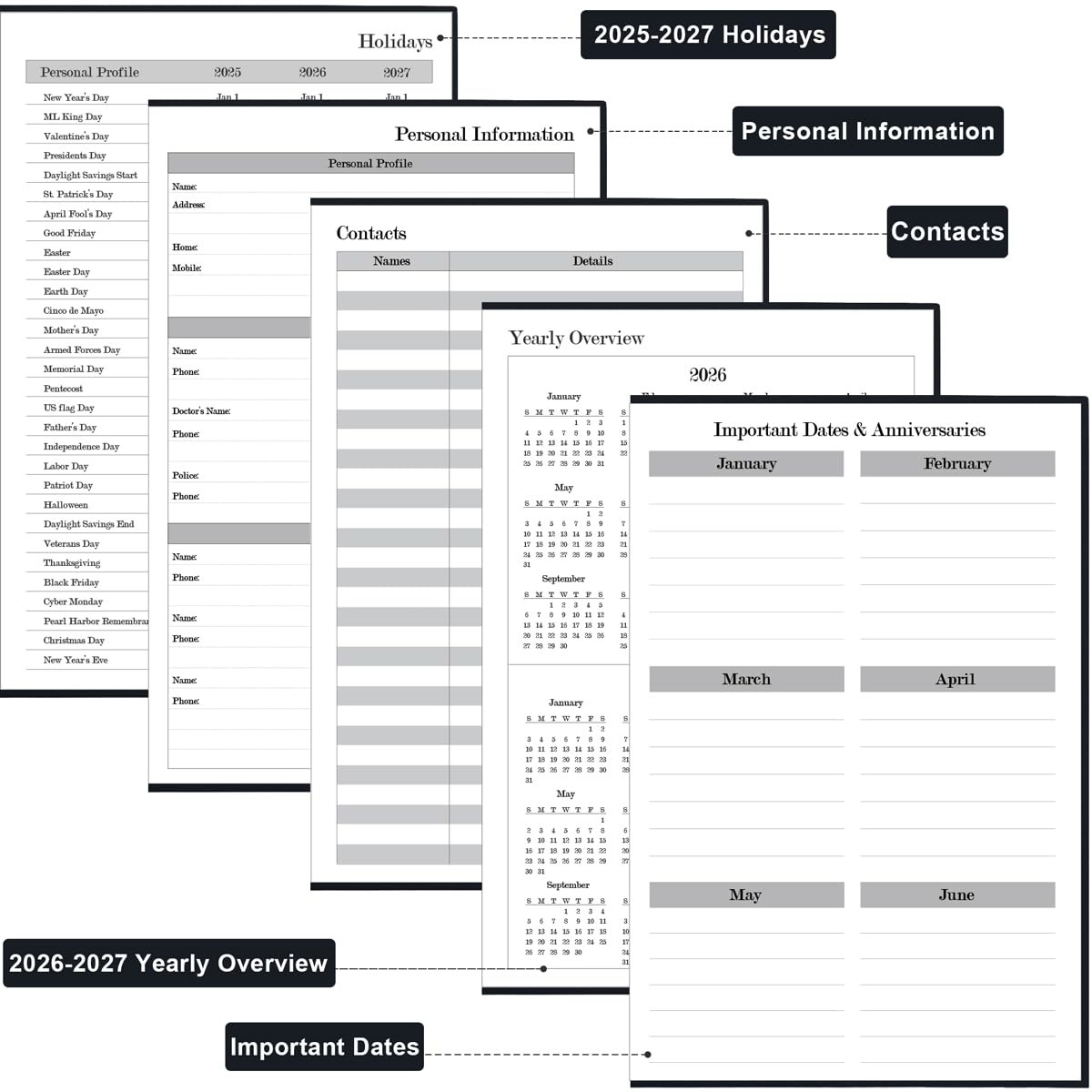 2026 Daily & Monthly Planner 2026 Daily Planner One Page Per Day from Januar…