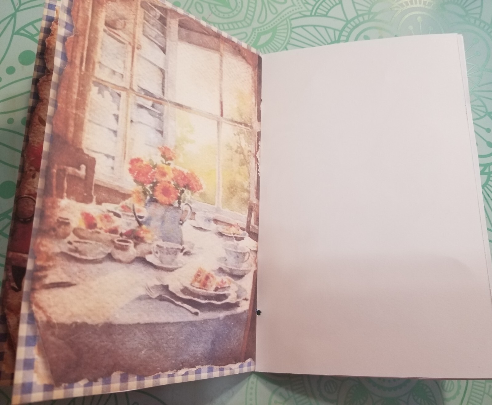Junk Journal Blank Booklet “COUNTRY FARMHOUSE” HANDMADE LG 8.5″x5.5″ 40pgs