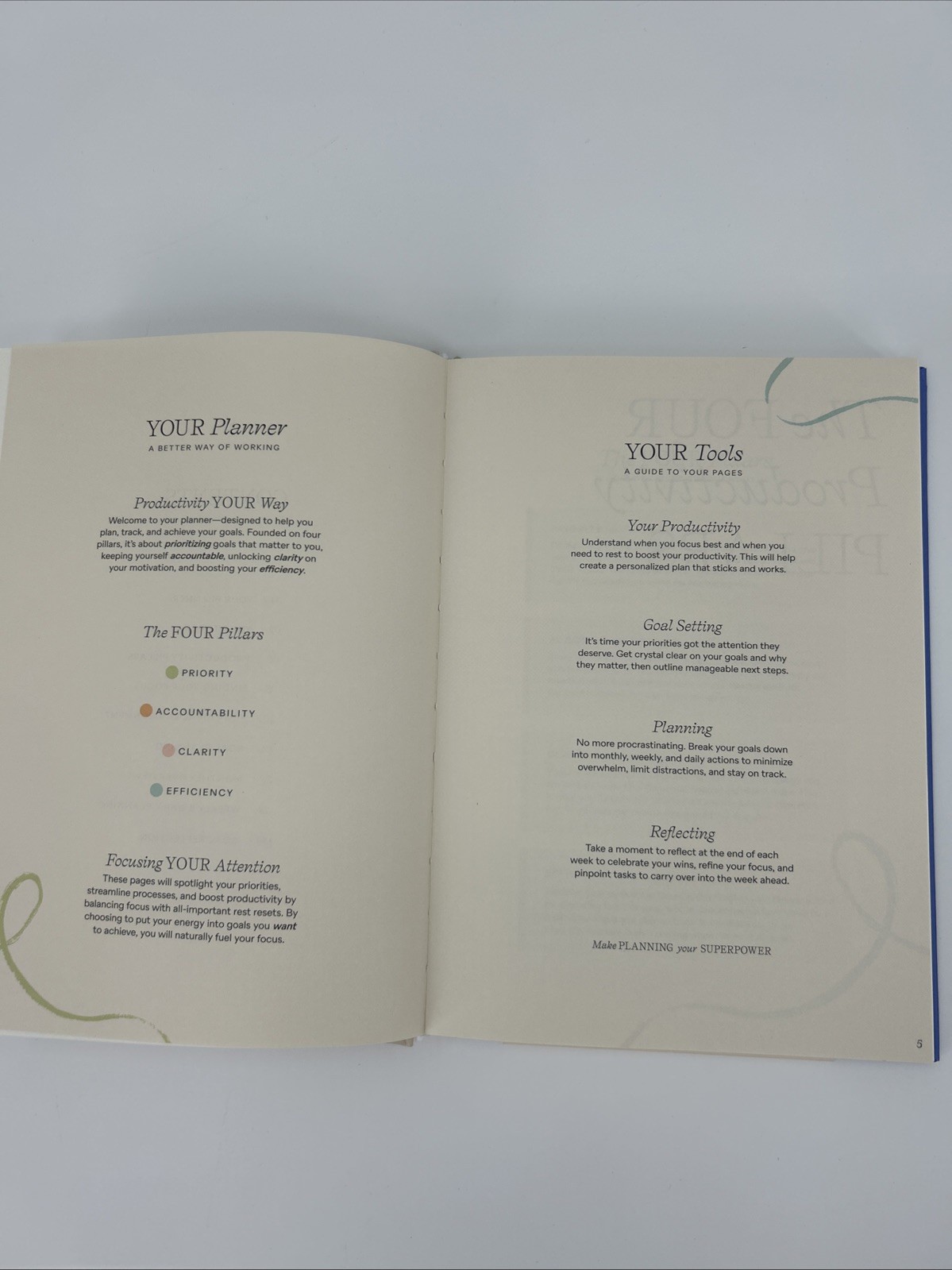 Papier Productivity Planner Start Fresh Every Day Blue Hardcover 16 Week Undated