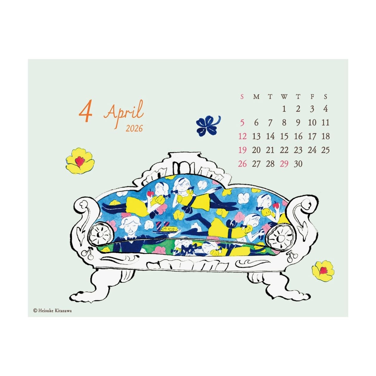 Art Print Japan 2026 Calendar Schedule Desk/Heisuke Kitazawa