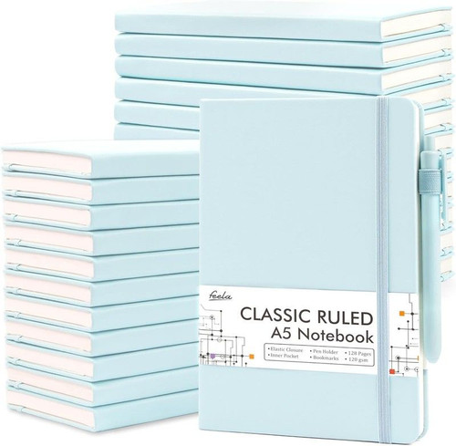 feela 24 Pack Journal Notebook Bulk for Work, Business 24 sky blue