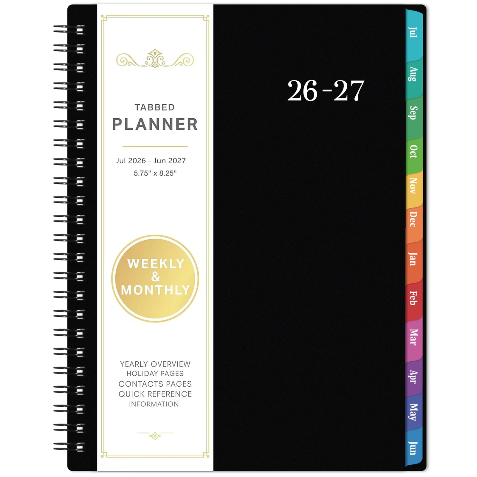Planner 2026-2027 – Academic 2026-2027, July 2026 6.3″ x 8.4″, Black