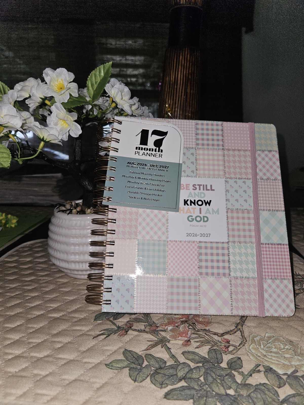 CREATIVE EXPERT 8/26-12/27 Christian 17-Month Weekly/Monthly Planner Bound NEW