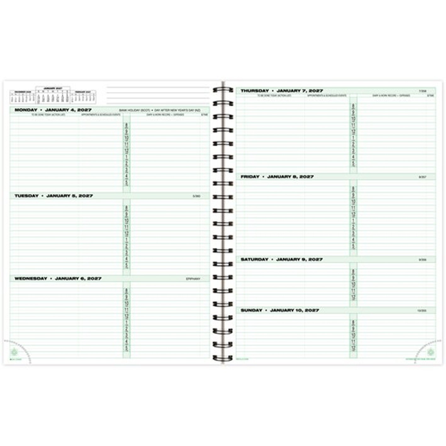 Day-Timer Jan-Dec 2027 Two Page/Week Original Planner Refill, 8-1/2×11, Xtras