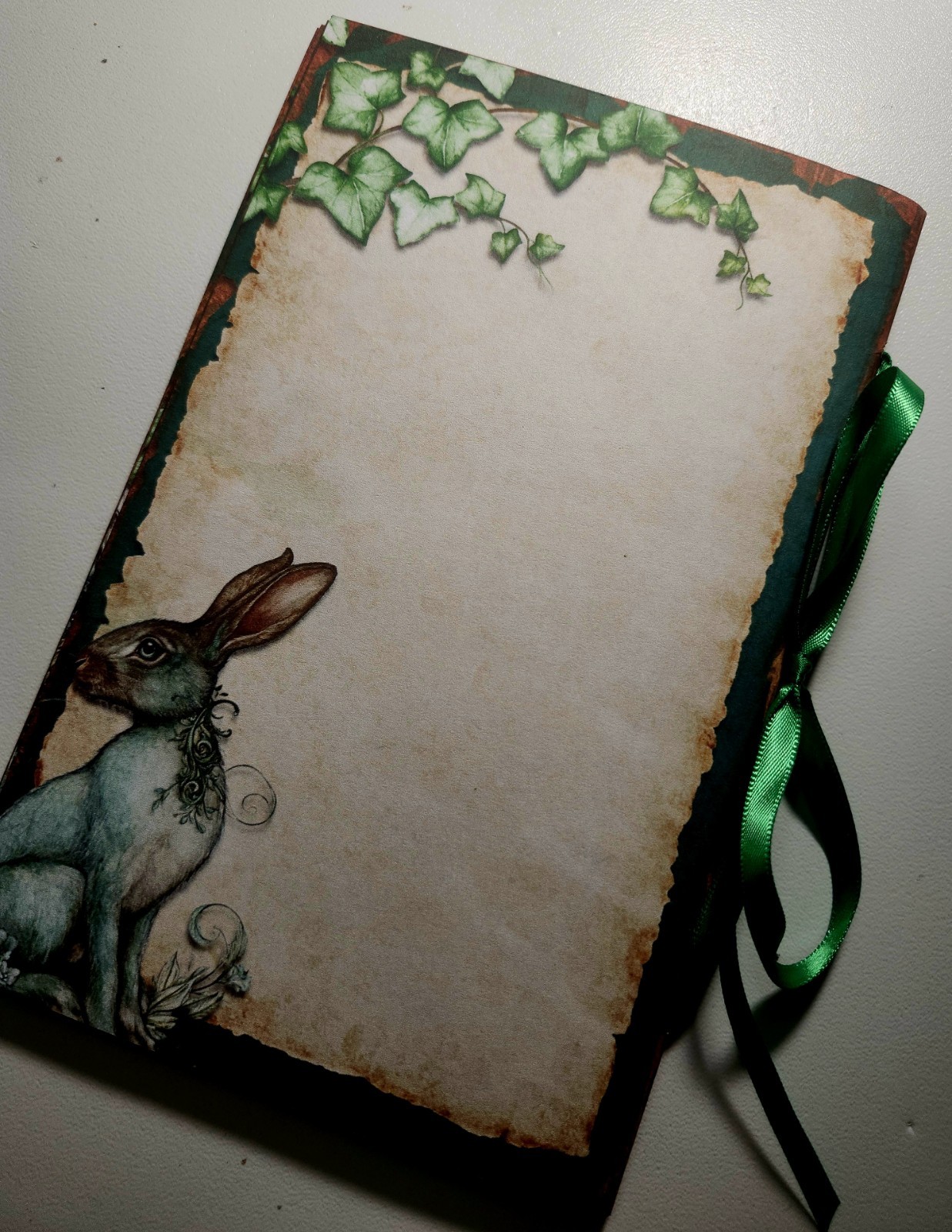 Junk Journal Blank Booklet “FANTASY FOREST” Handmade Fairies Lg 8.5″x5.5″ 40pg