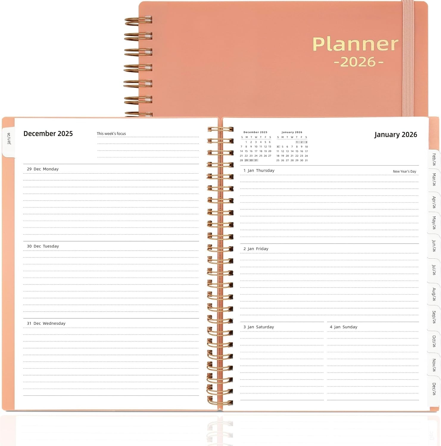 Day Planner 2026, Weekly and Monthly Planner 2026, Jan 2026-Dec 2026, 6.2″ x …