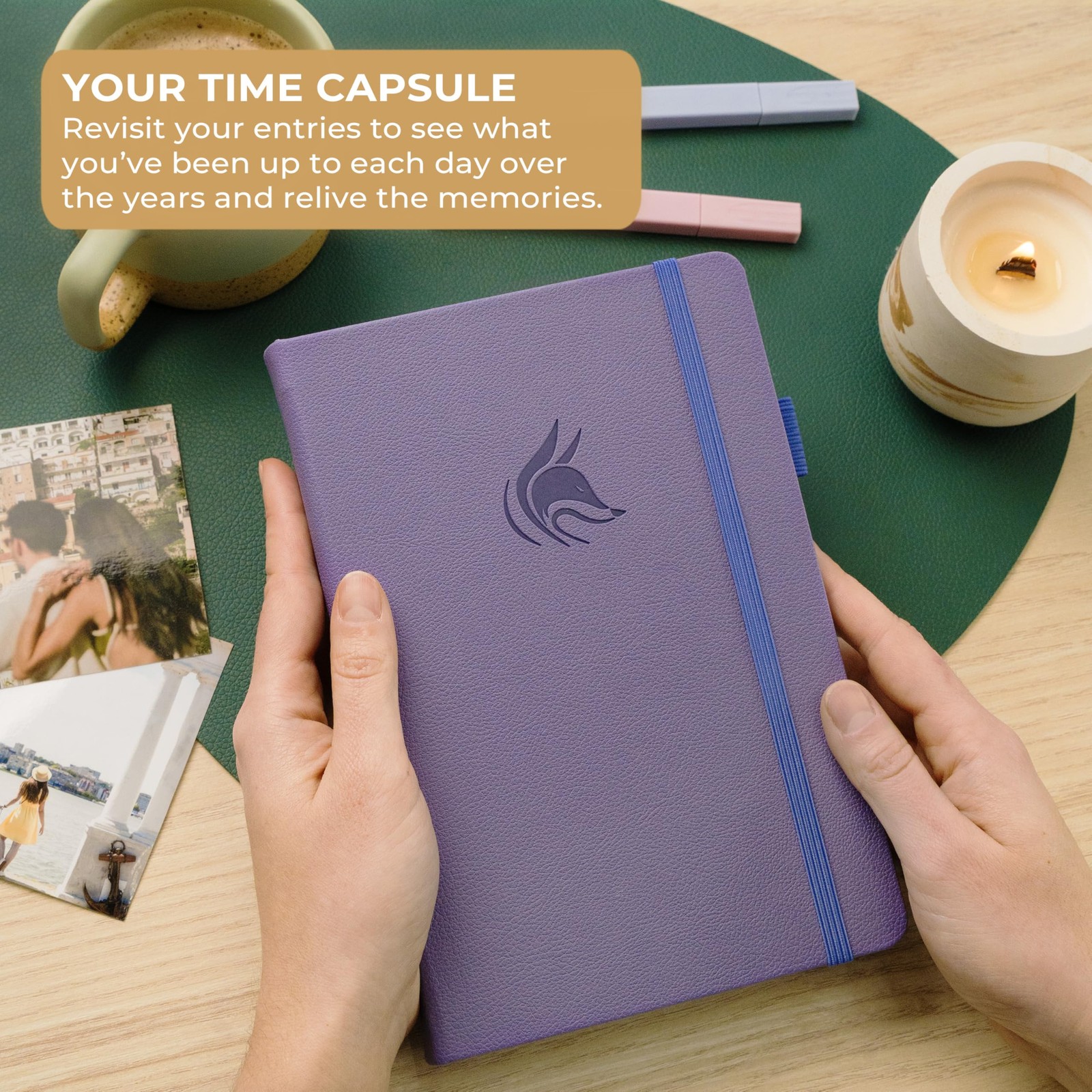 Clever Fox One Line A Day Journal – 5-Year A5 (5.8” x 8.3”), Lavender