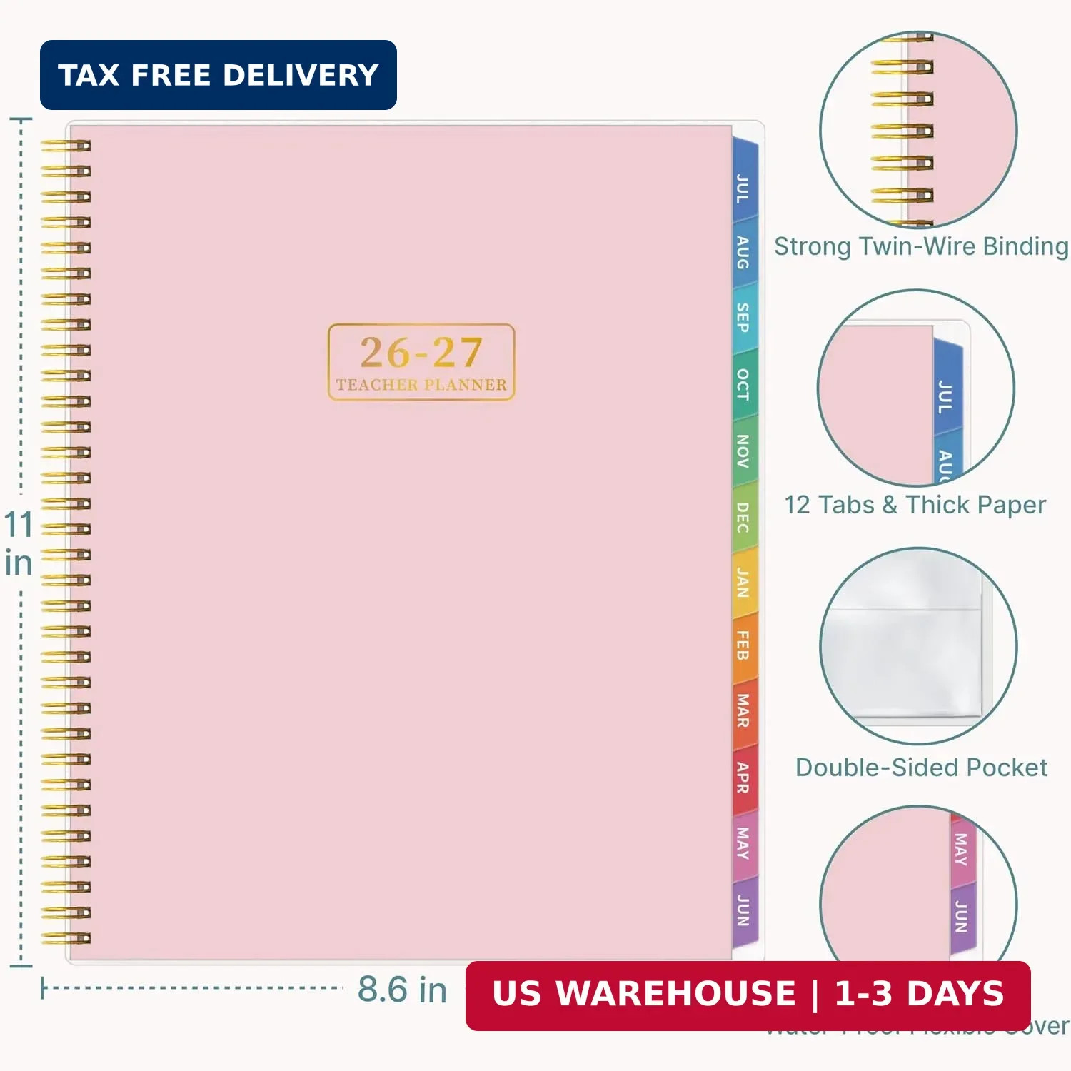 Teacher Planner 2026-2027, Teacher Planner for Academic Year, July 2026 – June 2