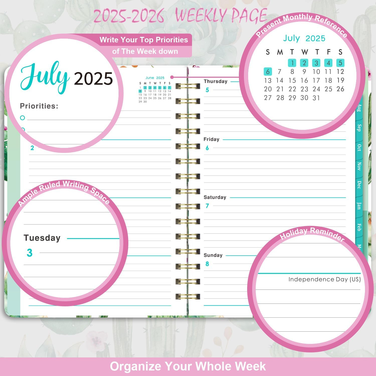 2025-2026 Planner – Planner 2025-2026, Jul 2025 – Jun 2026, 8.5″ X 6.4″, Planner