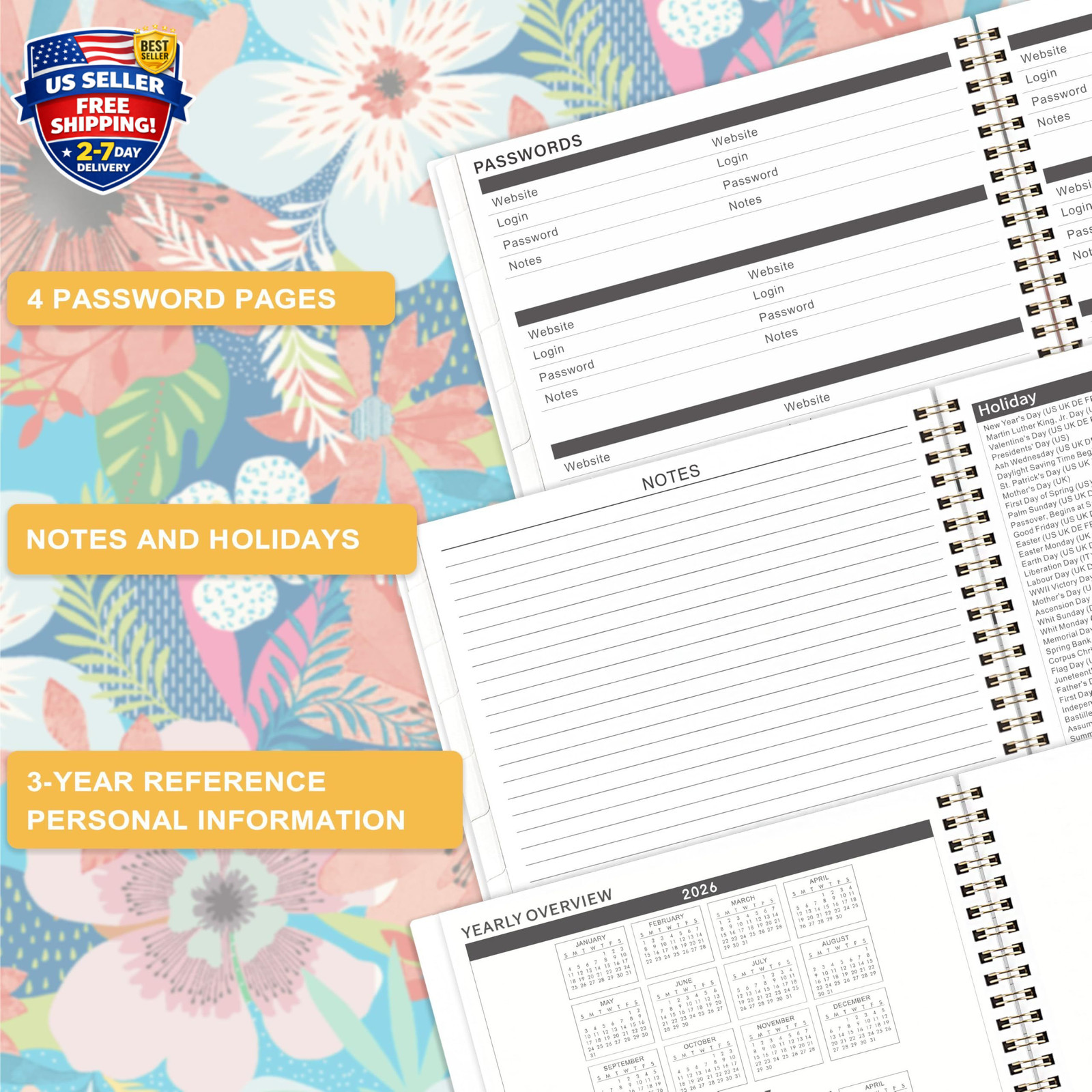 Monthly Planner 2026-2028 – 2 Year Planner 2026-2028, July 2026 – June 2028, 2 Y