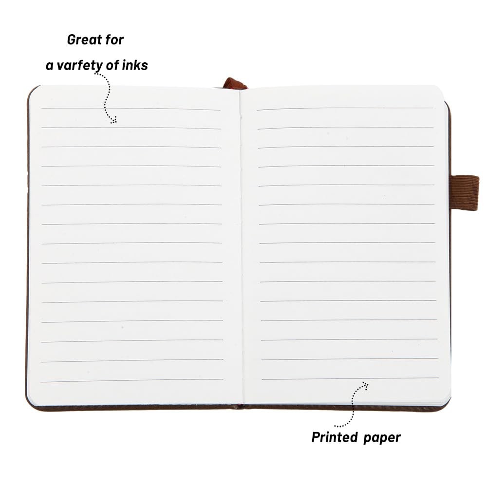 BIYUNRO Small Pocket Notebook, Leather Journal Mini Brown