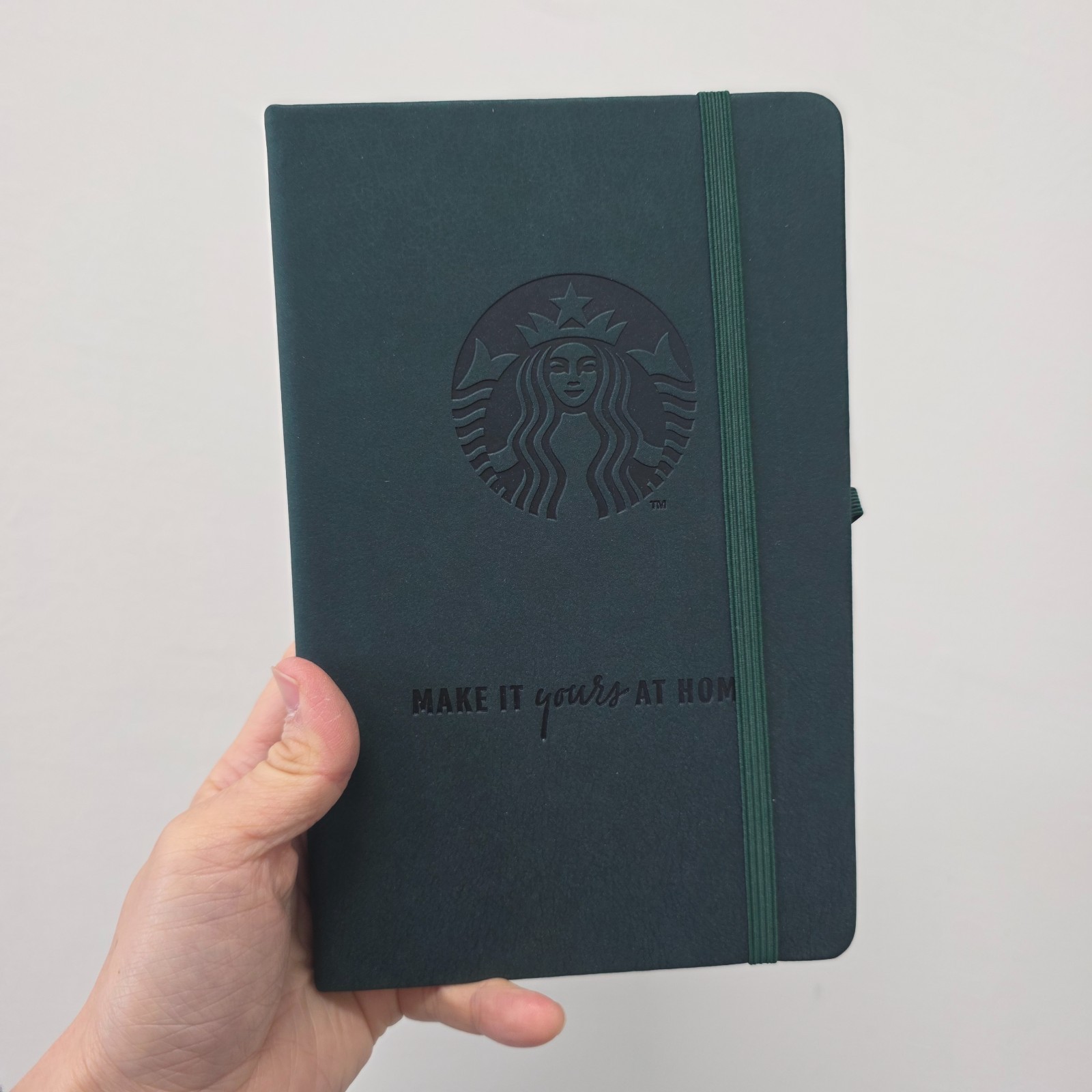 Starbucks Green Hardcover Lined Notebook Korea Limited w/ Elastic Band