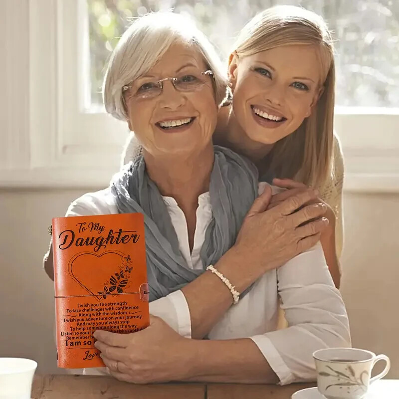 Vintage Leather Journal: 136 Sheets, Inspirational Gift from Mom to Daughter