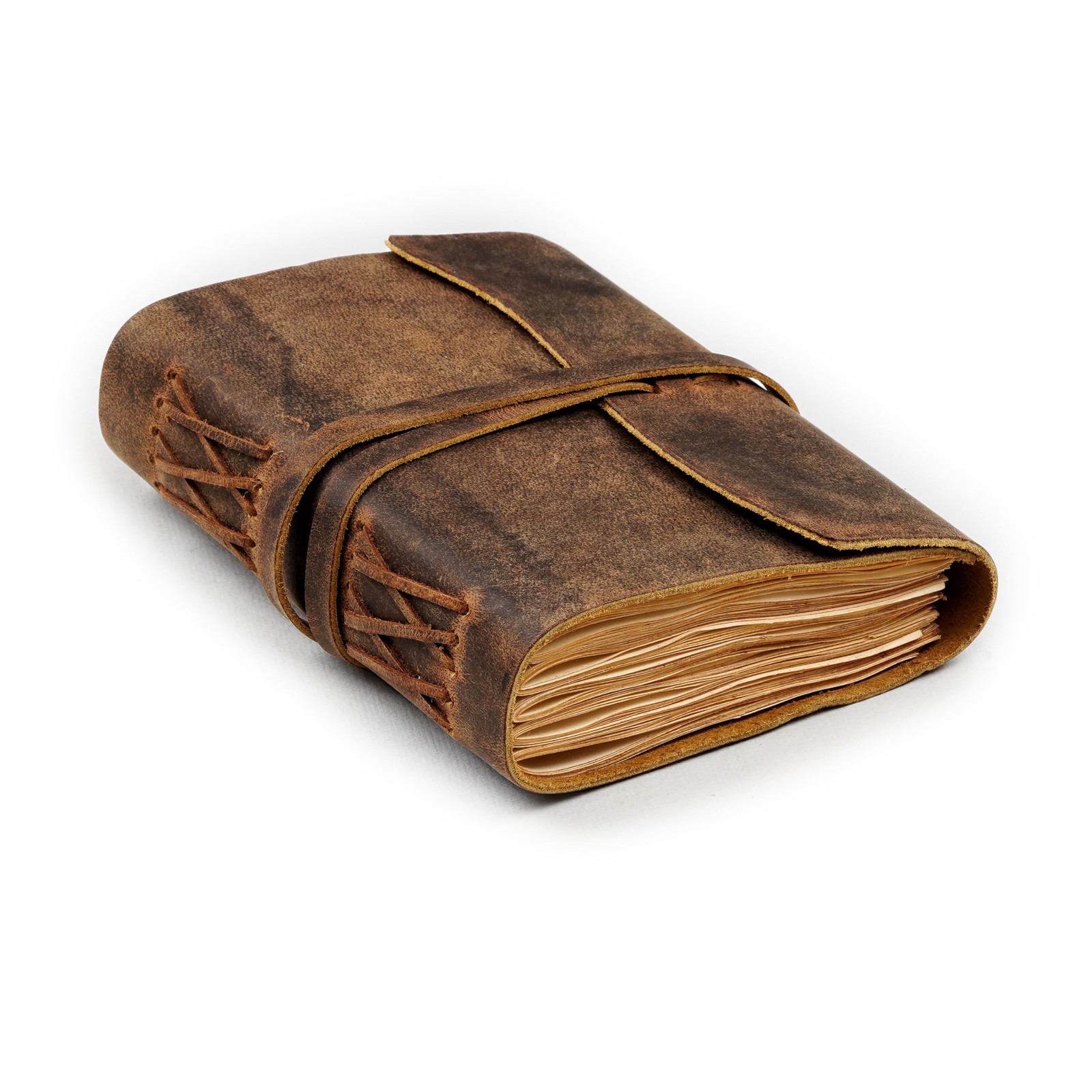 LEATHER VILLAGE Leather Bound Journal – 7 inches X 5 inches, Cappuccino Brown