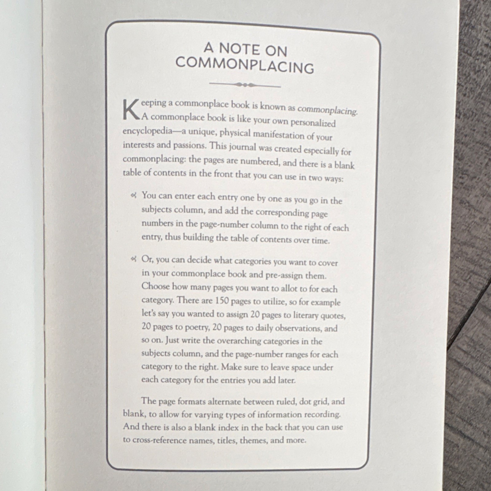 Union Square & Co. The Commonplace Book Illustrated Hardcover Knowledge Journal