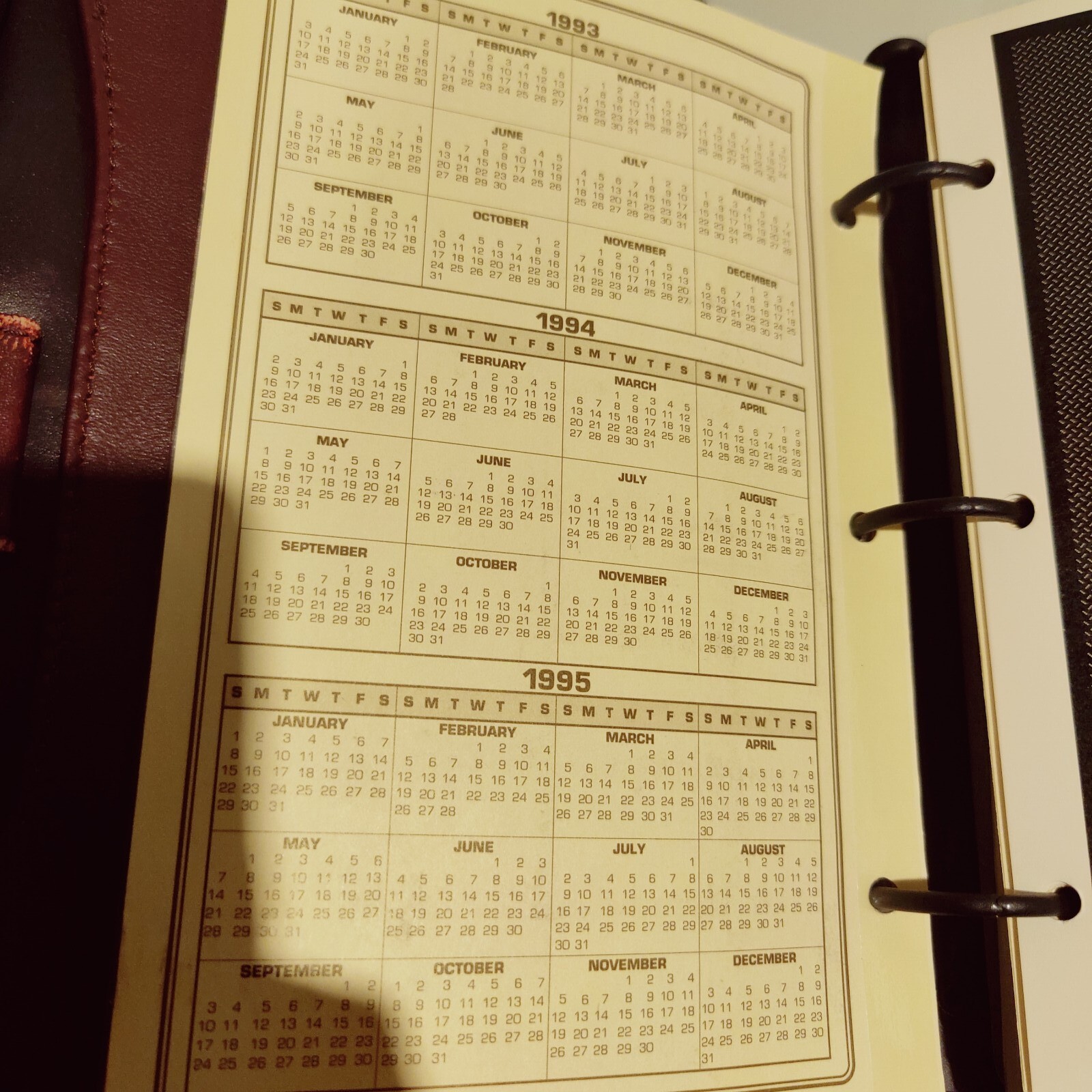 Blank* Vintage Day Planner Address Book Faux Leather Burgundy Time Systems