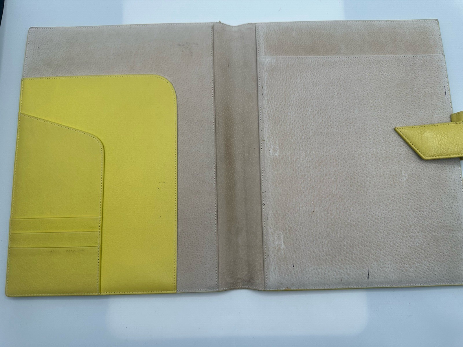 Levenger Yellow Leather Padfolio