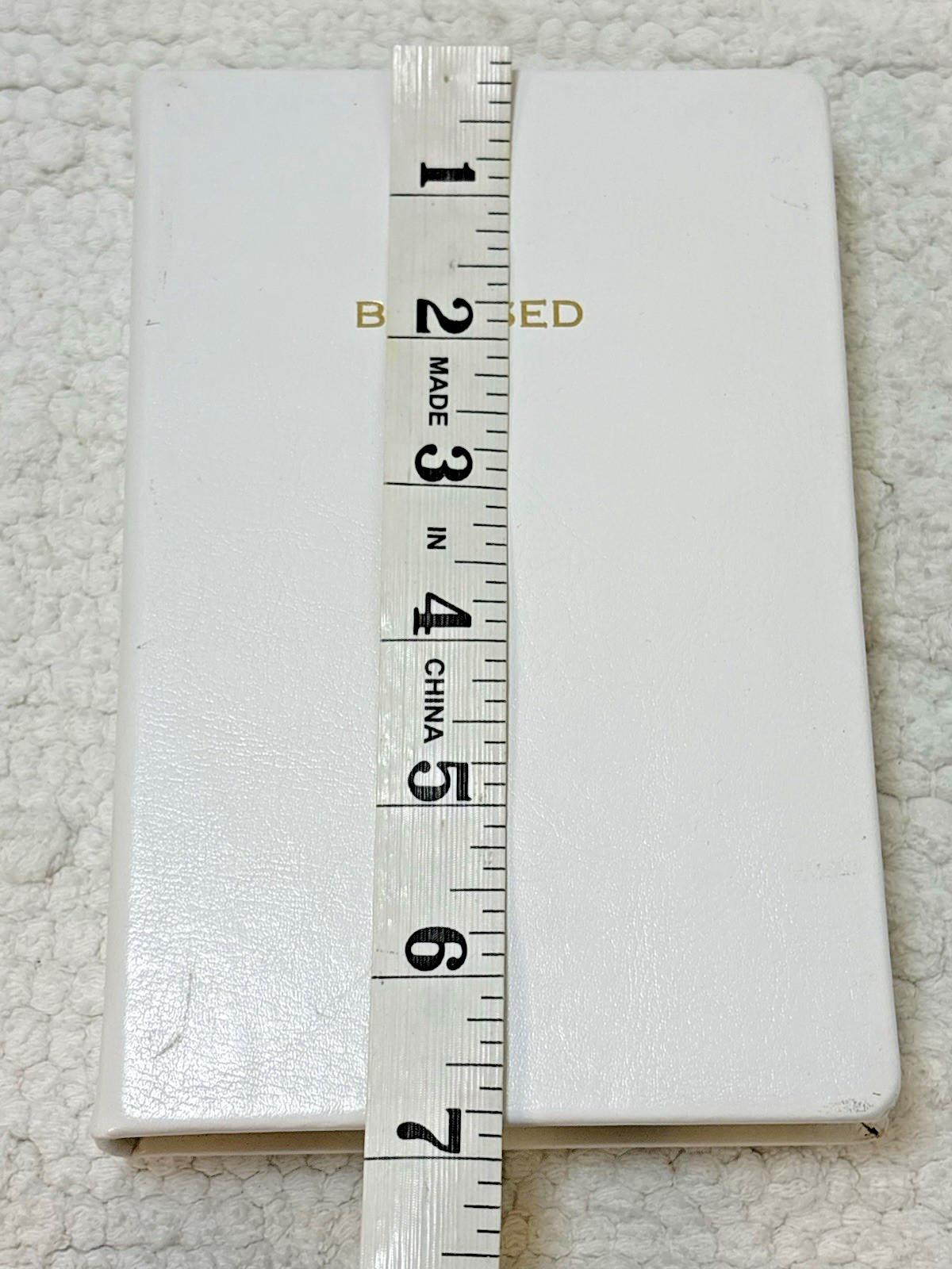 Journal blank lined pages, gold edges, white faux leather cover