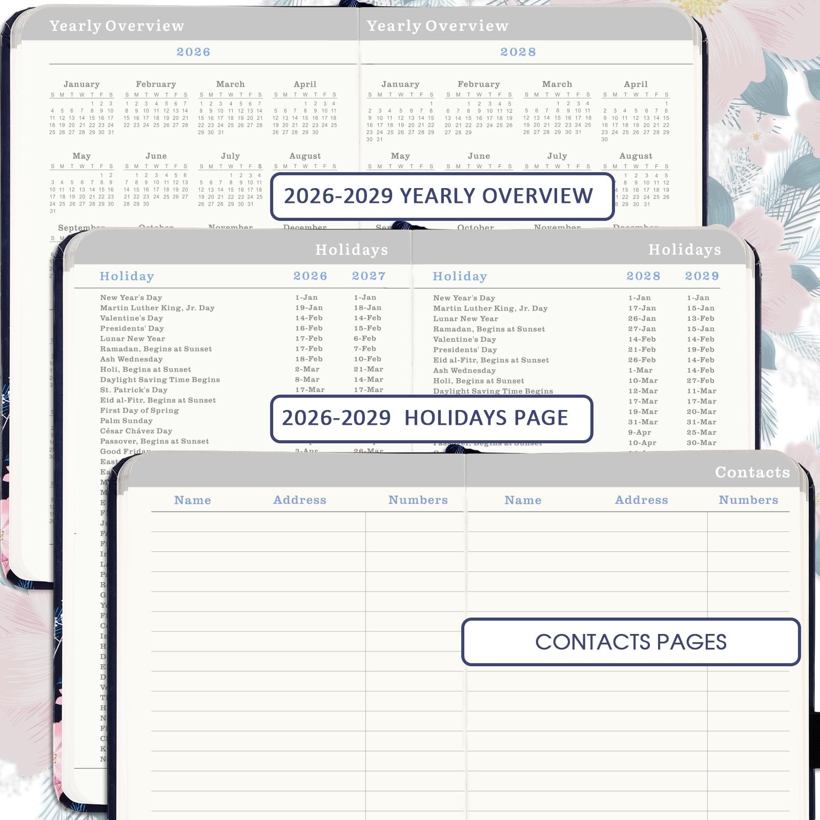 2026-2028 Pocket Calendar, 3-Year Monthly Planner from January 6.3 x 3.8 Inches