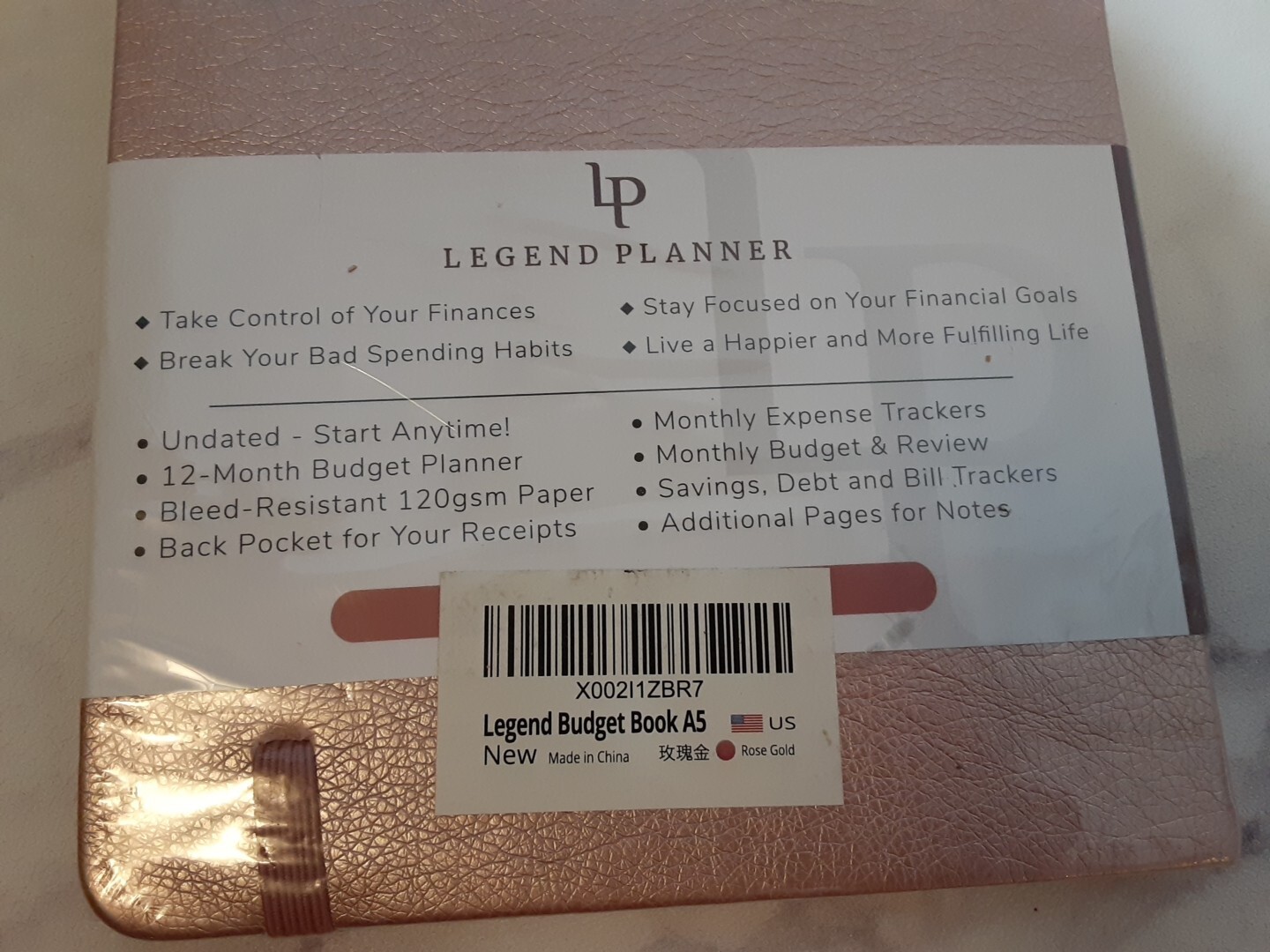 Legend Planner Budget Book A5 Rose Gold Undated New Sealed