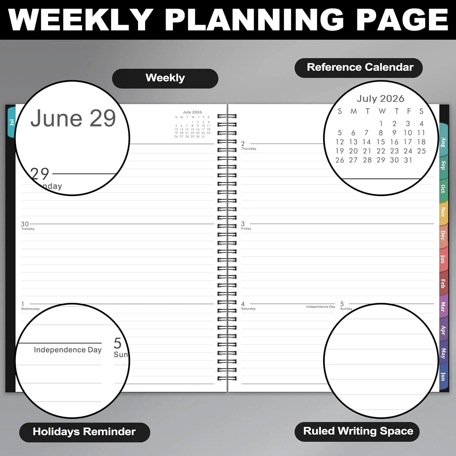 Weekly and Monthly Planner 2026-2027, July 2026-June 2027, 8.5” x 11” | Academ
