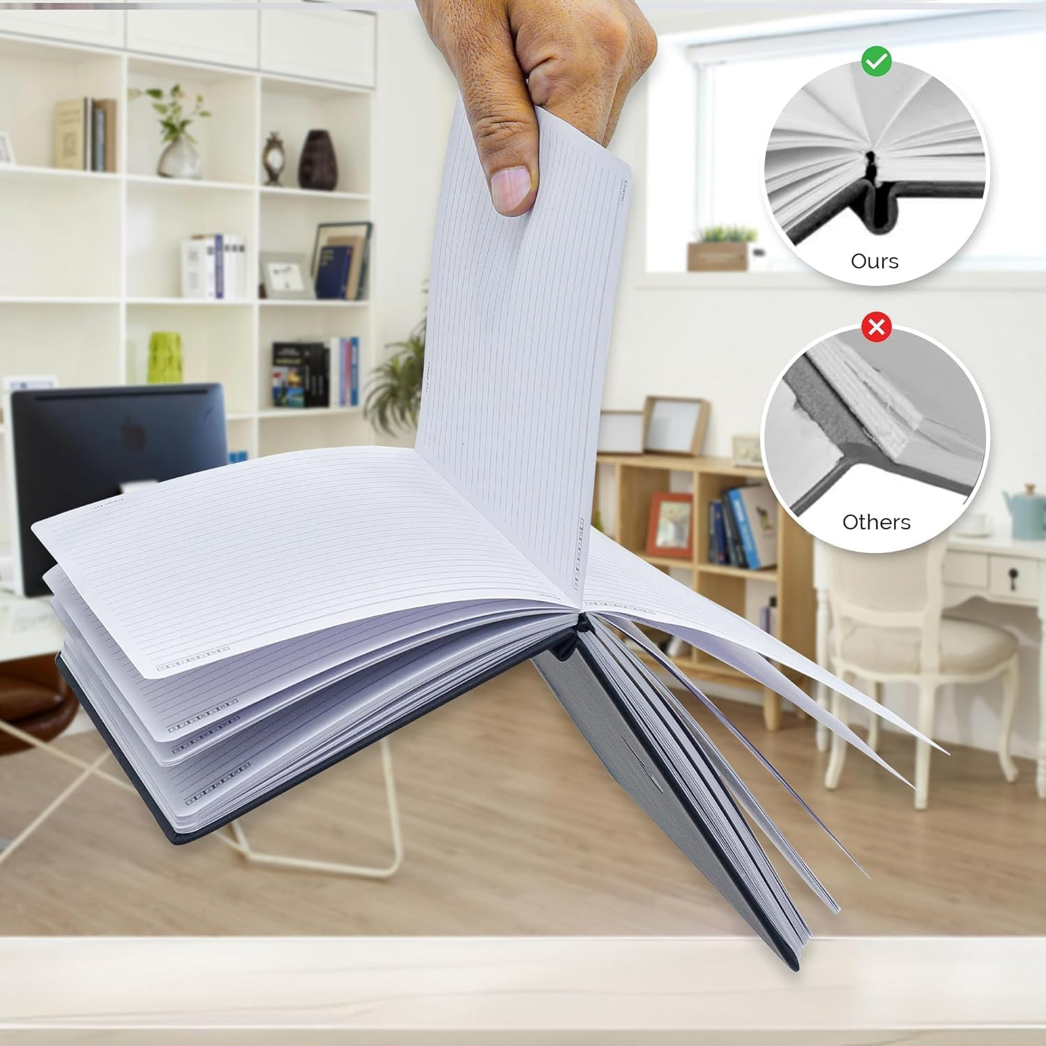 Hardcover Lined Notebook Journal – 120 GSM Thick Paper, Medium A5-160 Pages – Pe