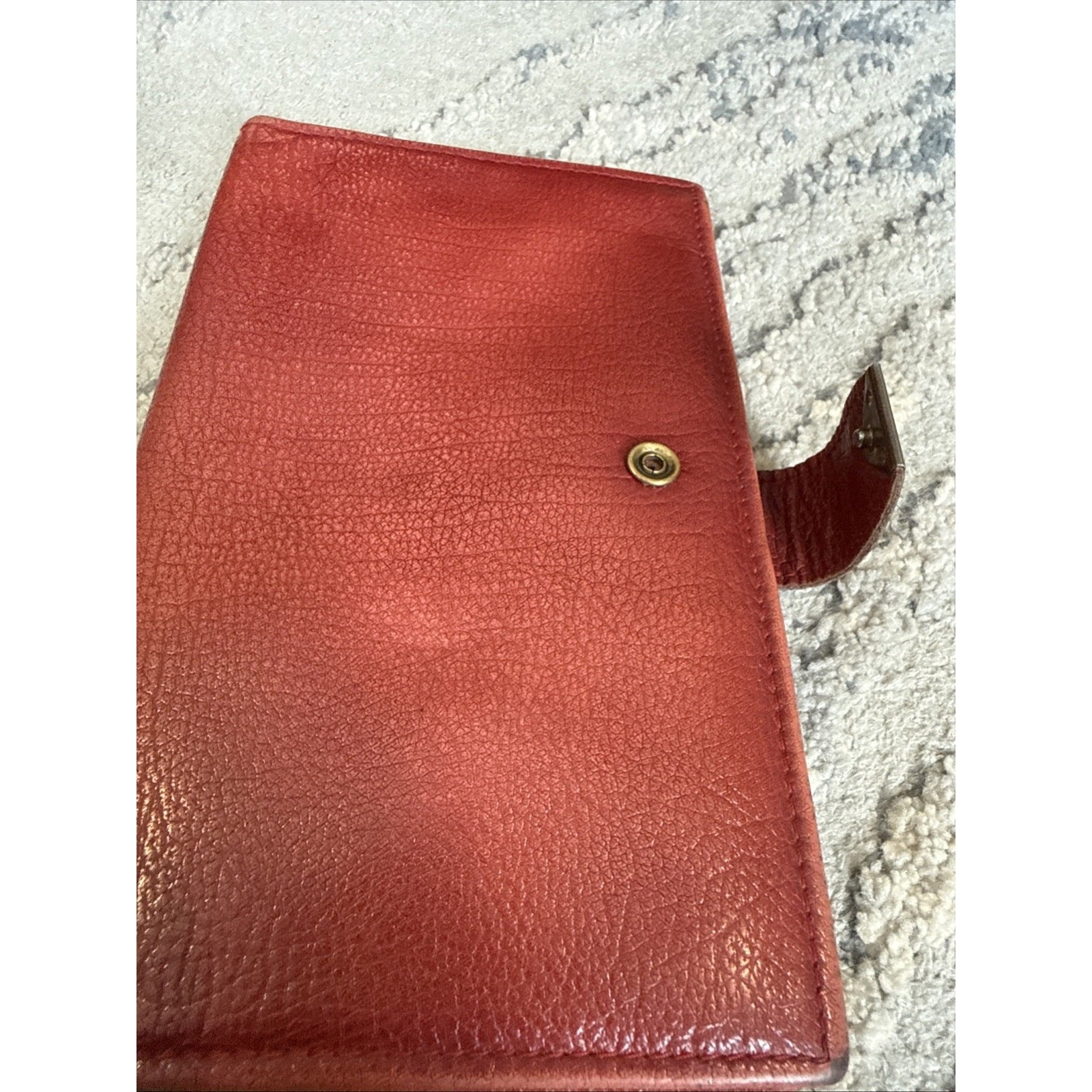 Vintage Pocket Day-Timer organizer Antique Calf Leather Red