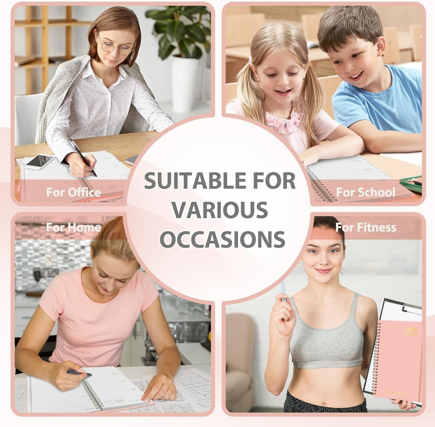 Versatile A5 2026 Planner – Monthly & Weekly Layouts, Elastic Closure & Pocket