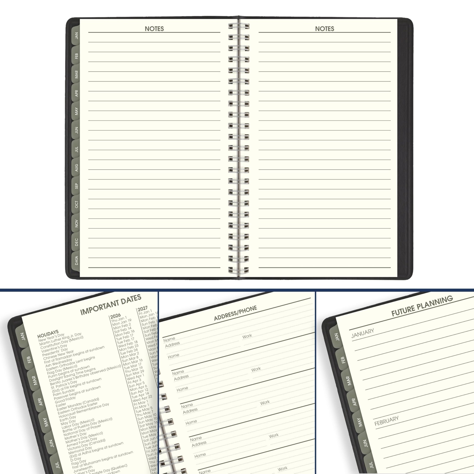 AT-A-GLANCE 2026 Appointment Book Planner, Weekly & Monthly, 5″ x 8″, Black