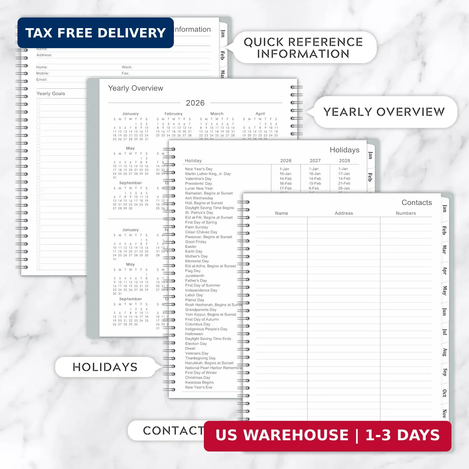 2026 Day-to-Day Planner – Large 9″ x 11″ with Weekly Pages & Easy Navigation USA