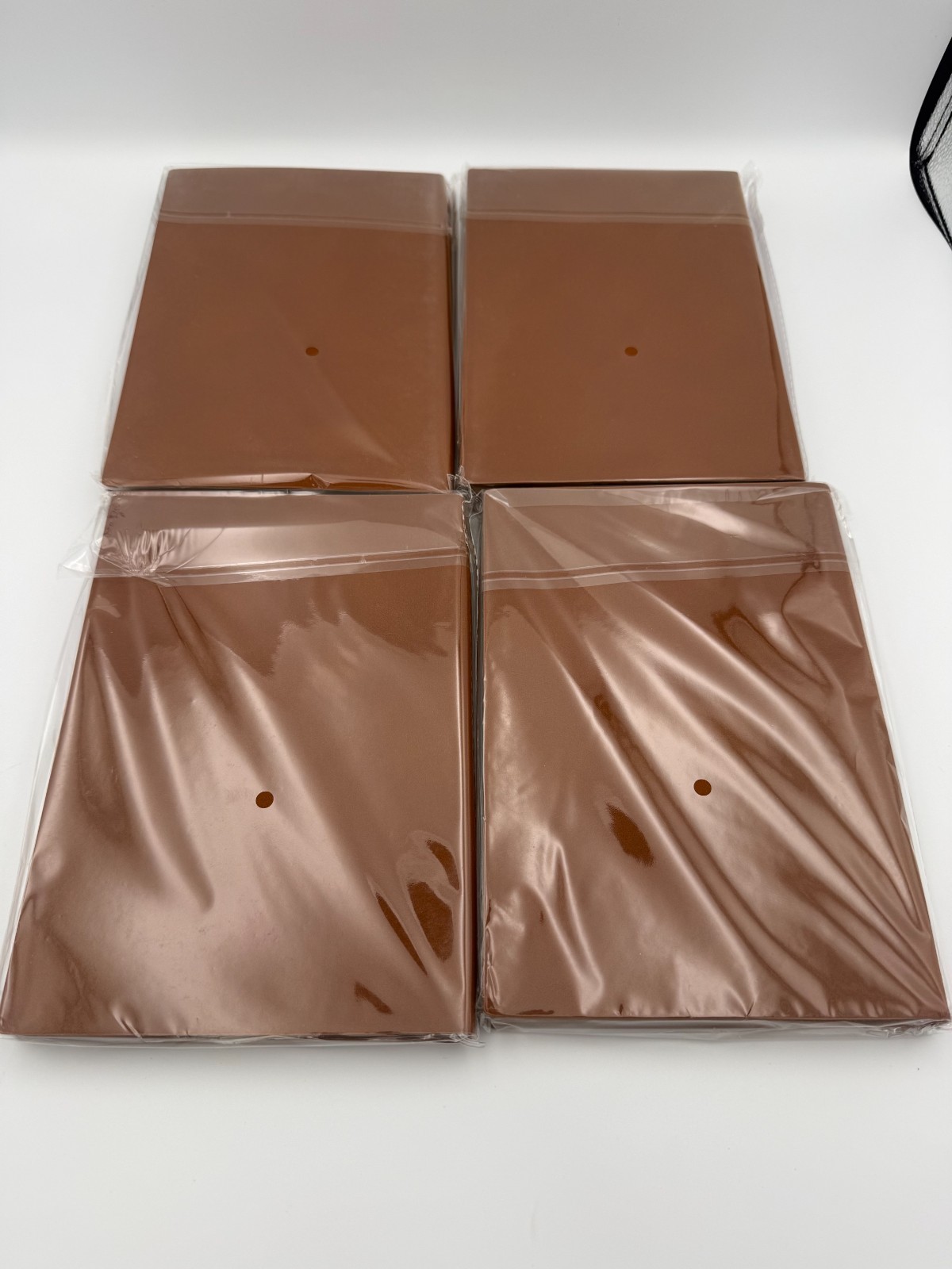 Lot of 4 Brown Faux Leather Journals Blank Cream Pages Unlined Notebooks Bulk