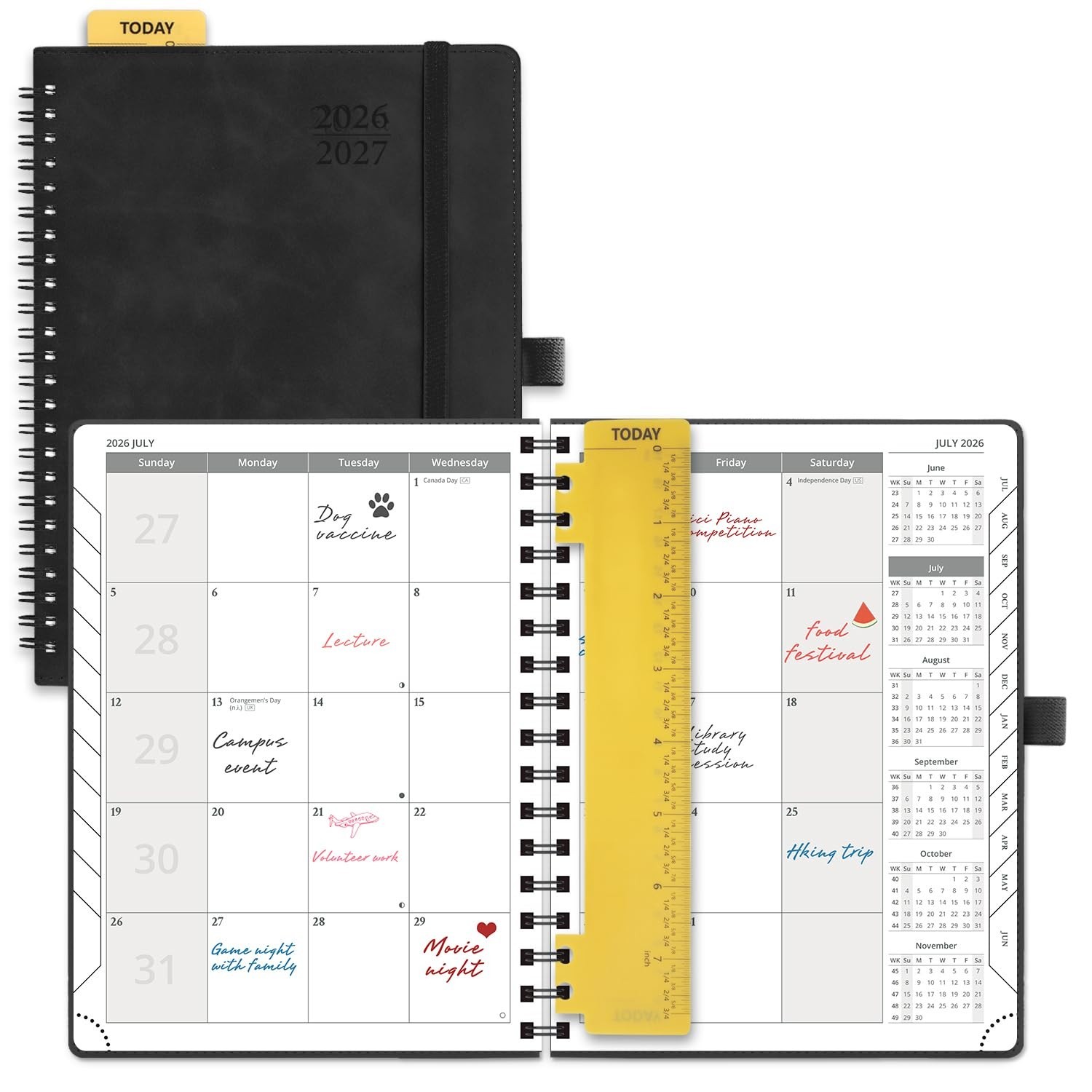 2026-2027 Monthly Planner 6.5″ x 8.5″, 18-Month Calendar, Expense Tracker, Notes