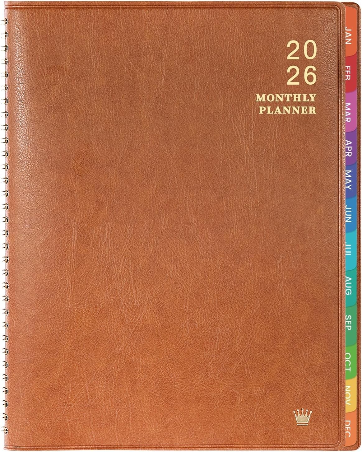 Sophisticated Faux Leather 2026 Planner – 256 Pages, Strong Twin-Wire Binding