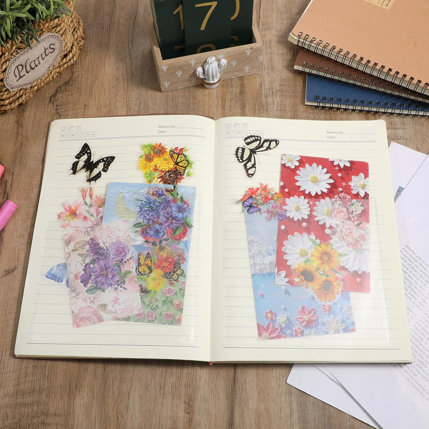 10 Pcs Adhesive Clear Corner Pockets Planner Adhesive Pockets 6 X 6 Inch Self-Ad