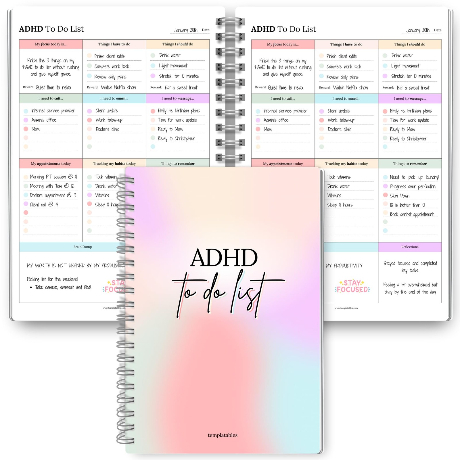 Adhd Daily Planner To Do List A5 – Focus & Productivity Task Manager | 100 Pages