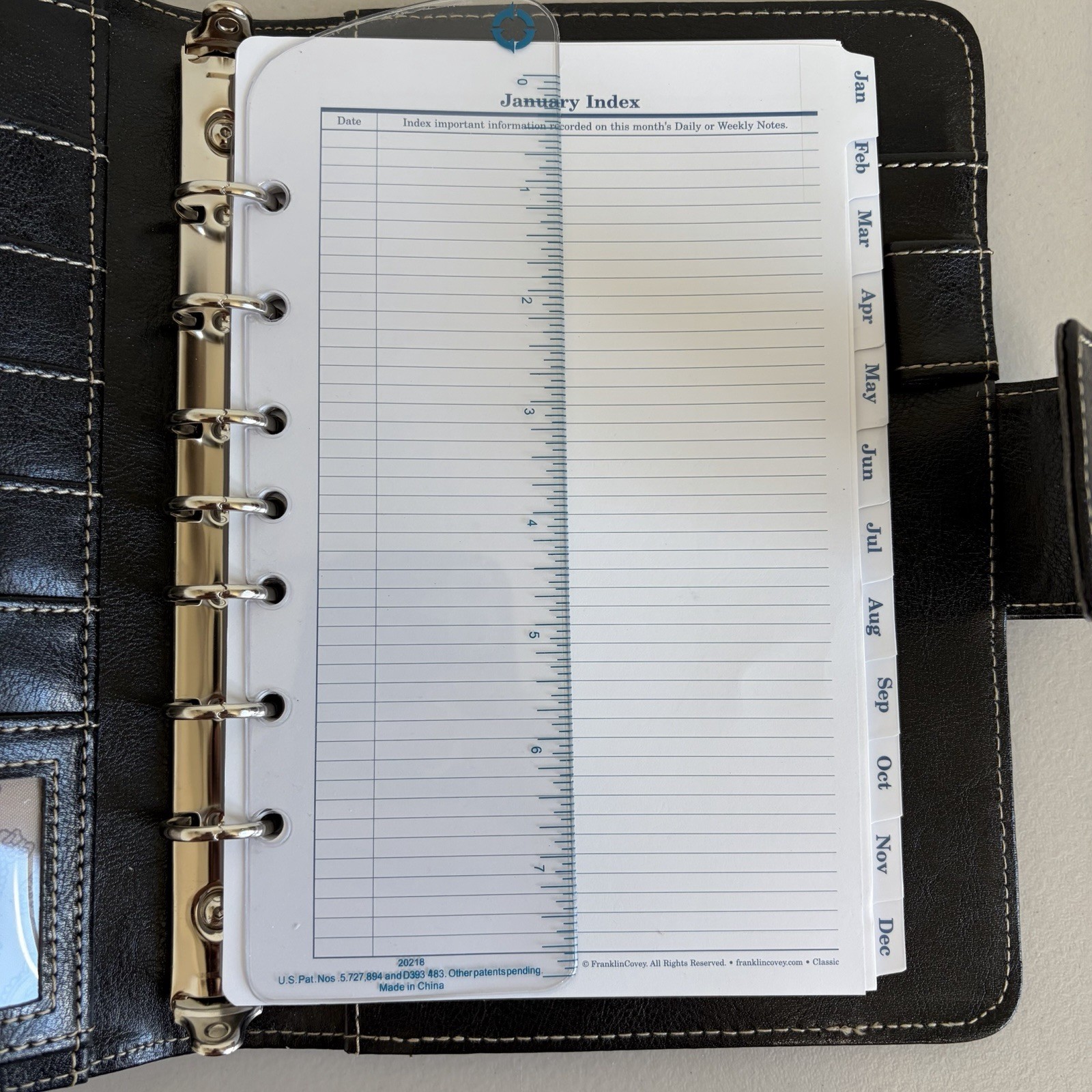 Franklin Covey Leather 7-Ring Notebook Planner Organizer Needs Fillers Black